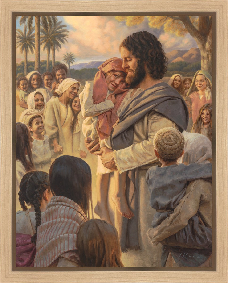 He Took Them Up In His Arms - Premium Gallery Wrap Canvas Art - Perfect for Home Decor, Living Room, Bedroom & Office Wall Art