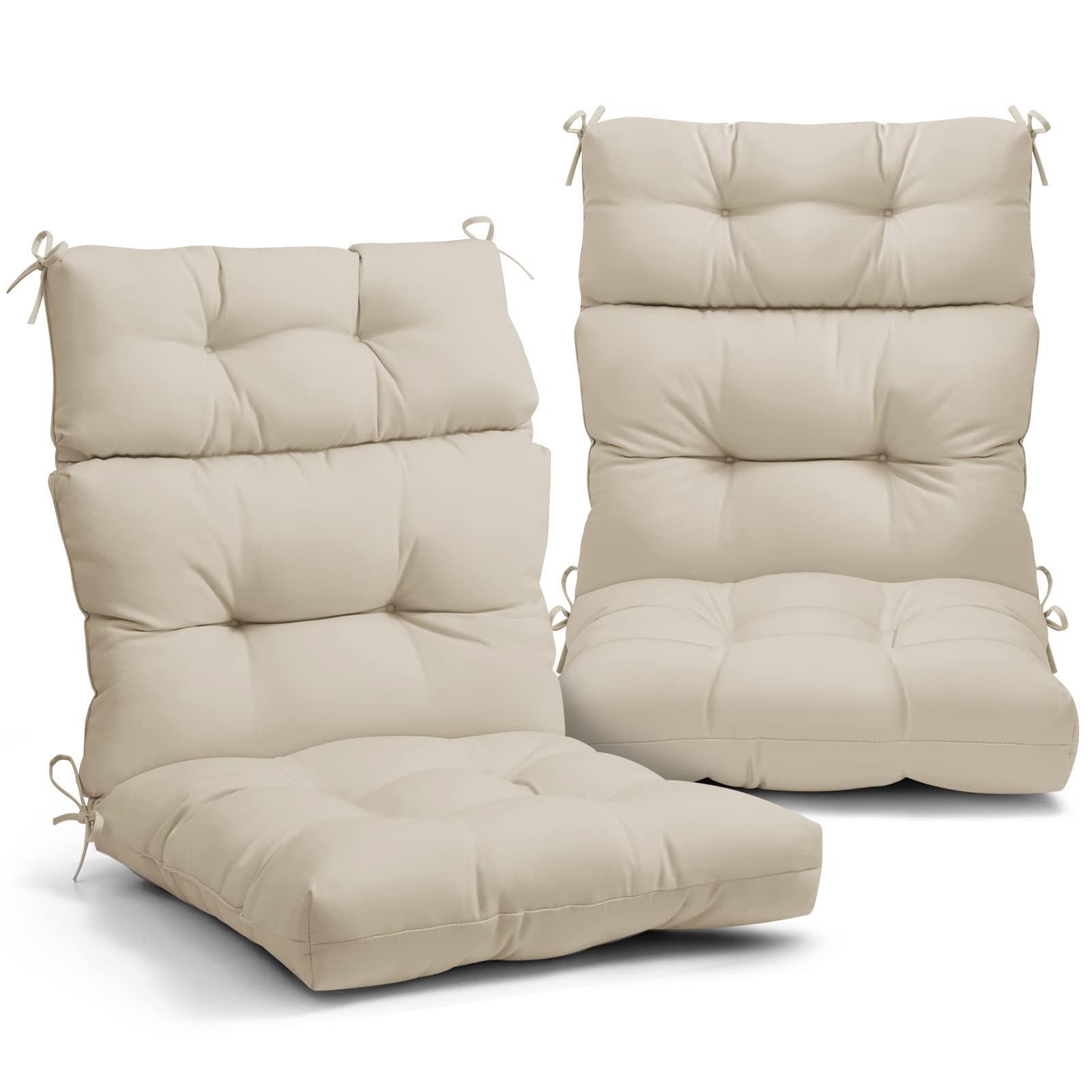 EAGLE PEAK Tufted High Back Patio Chair Cushions Set of 2 - 46