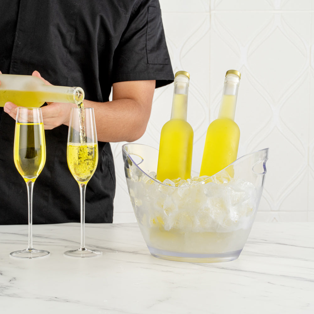 Bar Lux 3.7 Quart Clear Plastic Champagne & Wine Chiller Bucket - 10.75