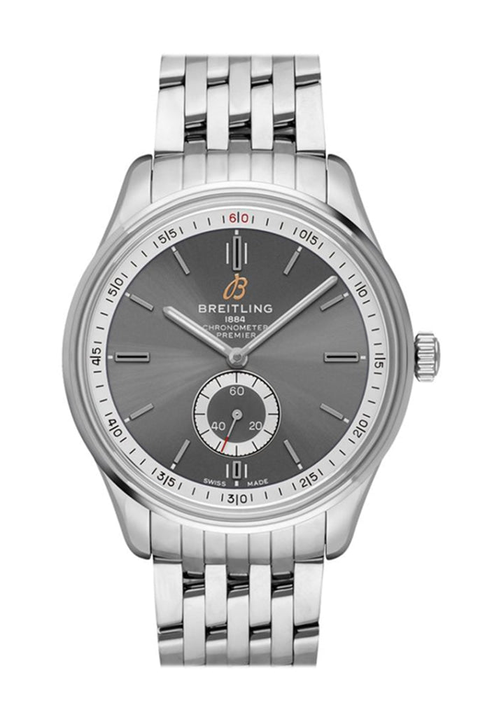 Breitling Premier Automatic 40mm Men's Watch - Stainless Steel Case & Bracelet, Silver Dial (Model A37340351/B1A1) - Luxury Dress Watch for Business, Formal Events & Special Occasions