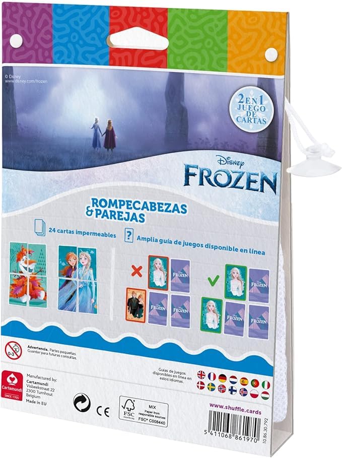 Shuffle Frozen Waterproof Kids Playing Cards - Durable Matching & Puzzle Game for Children - Perfect for Travel, Parties & Indoor Fun