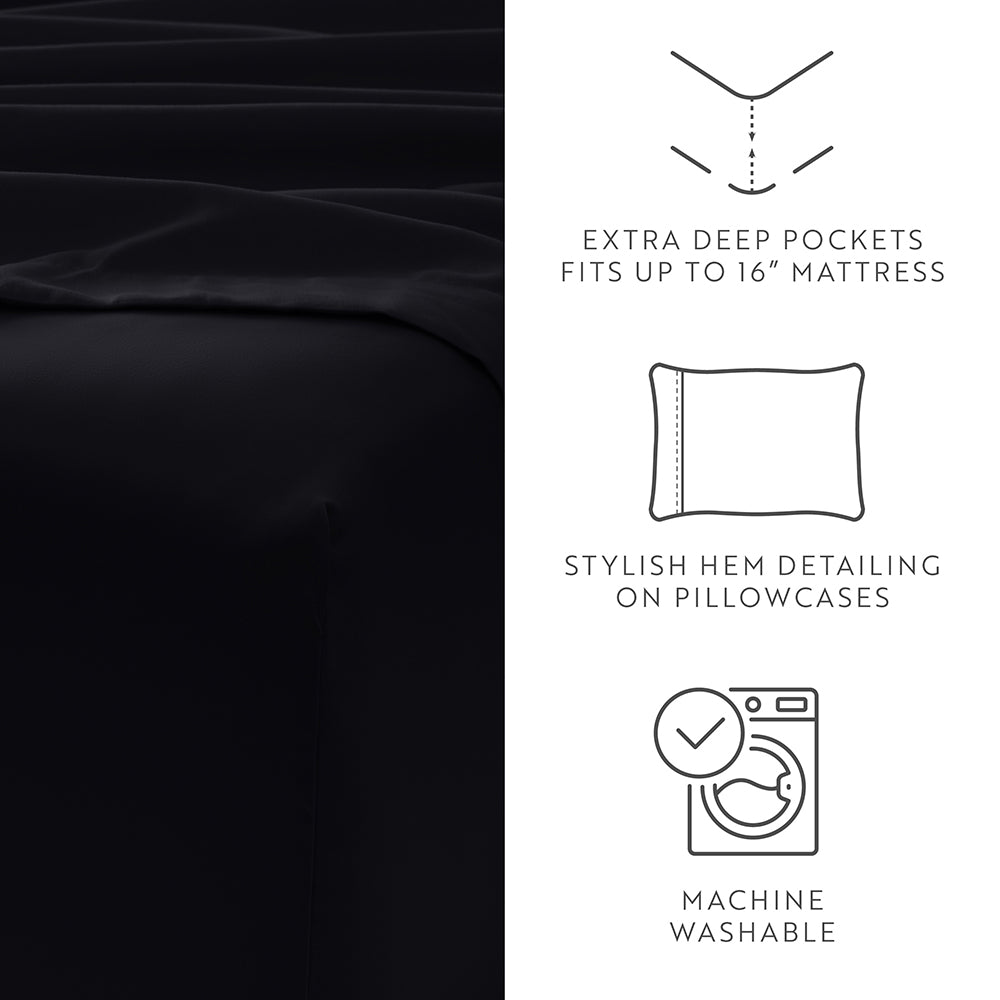 6-Piece Luxury Cotton Bed Sheet Set - Soft & Breathable for Ultimate Comfort - Perfect for Master Bedroom, Guest Room, or Dorm Use
