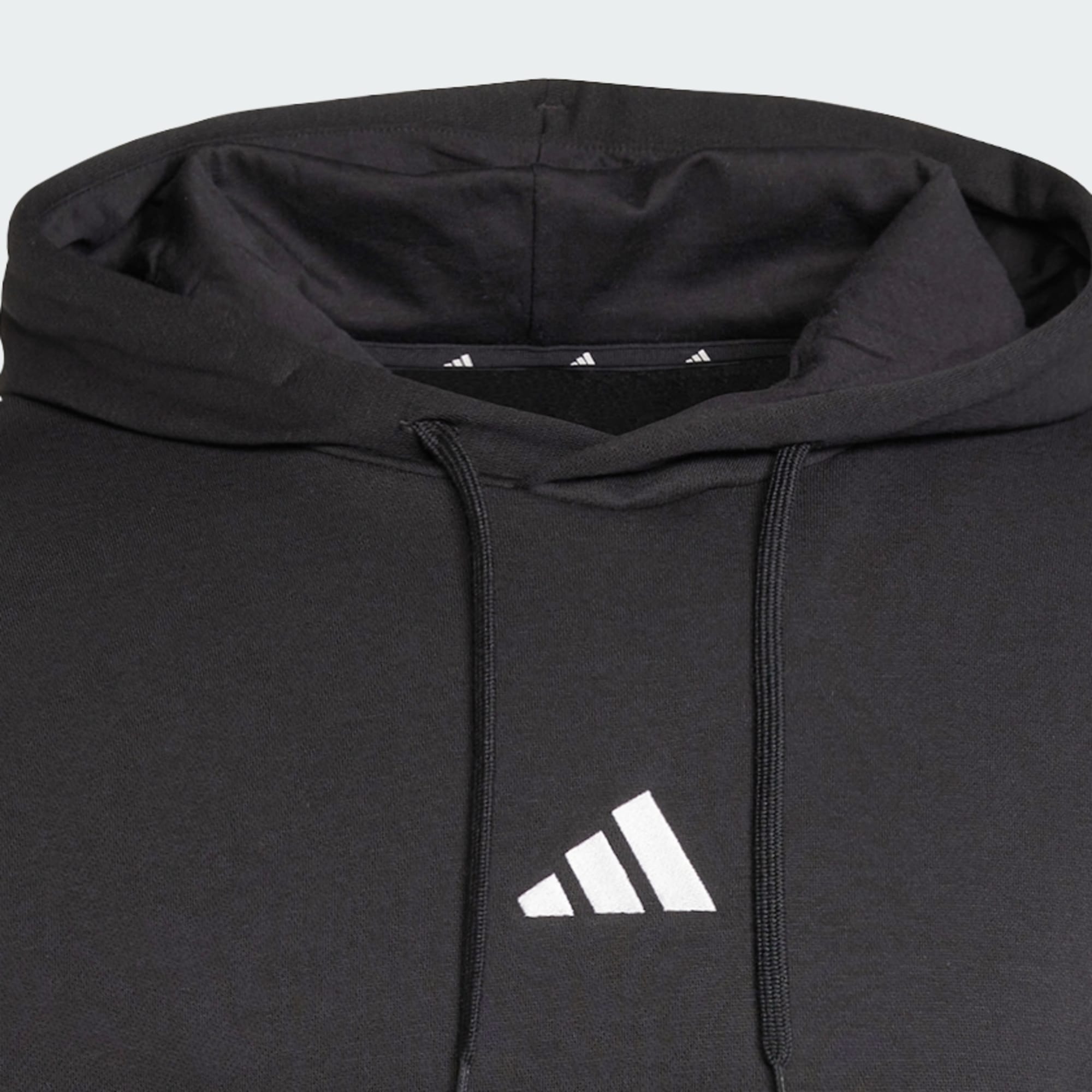 Adidas Men's Feelcozy Fleece Black Hoodie - Warm & Comfortable Pullover for Casual Wear, Gym, and Outdoor Activities