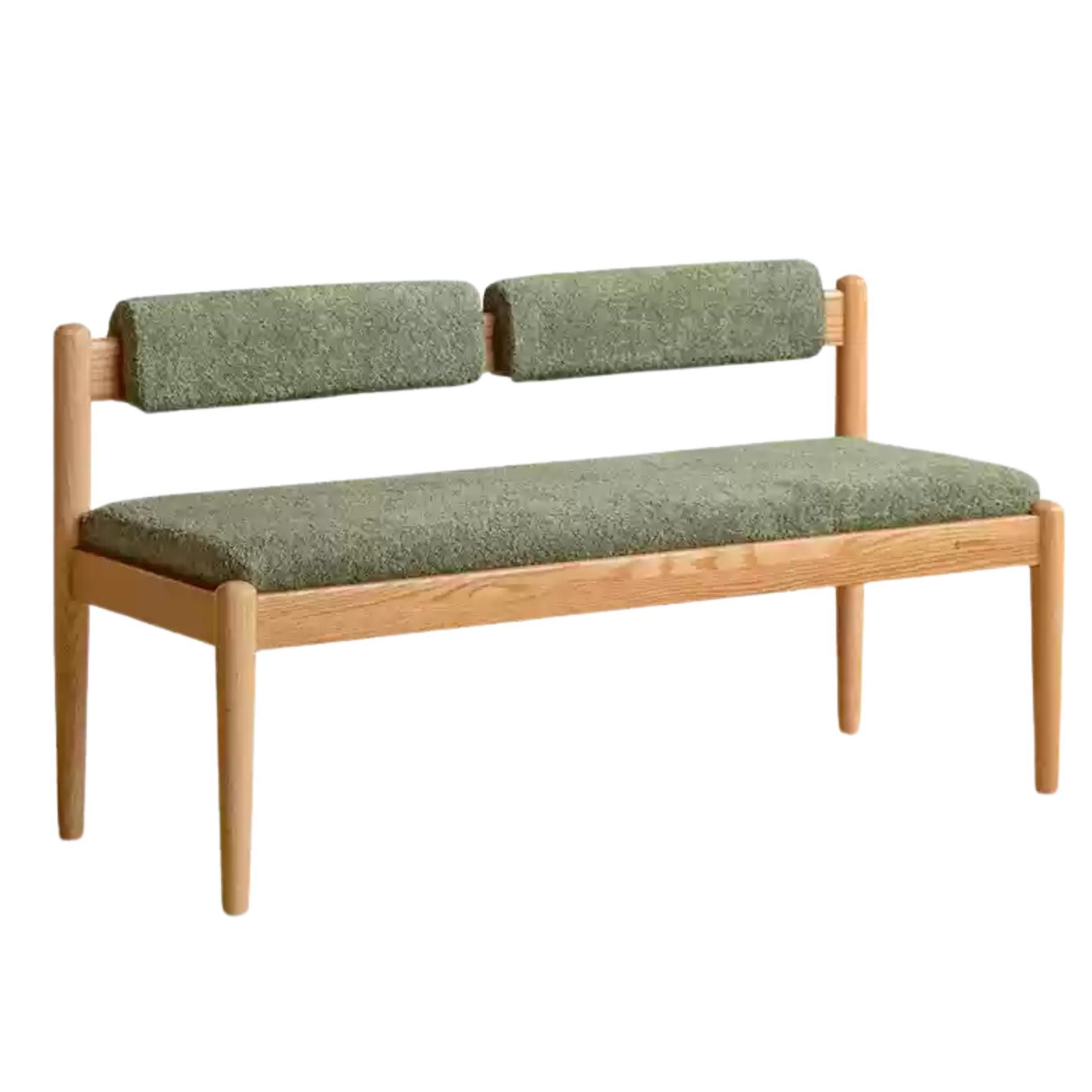 49.2x18.7x25.6 inch / 125x47.5x65сm / Natural wood color / Oak bench (corduroy matcha green)
