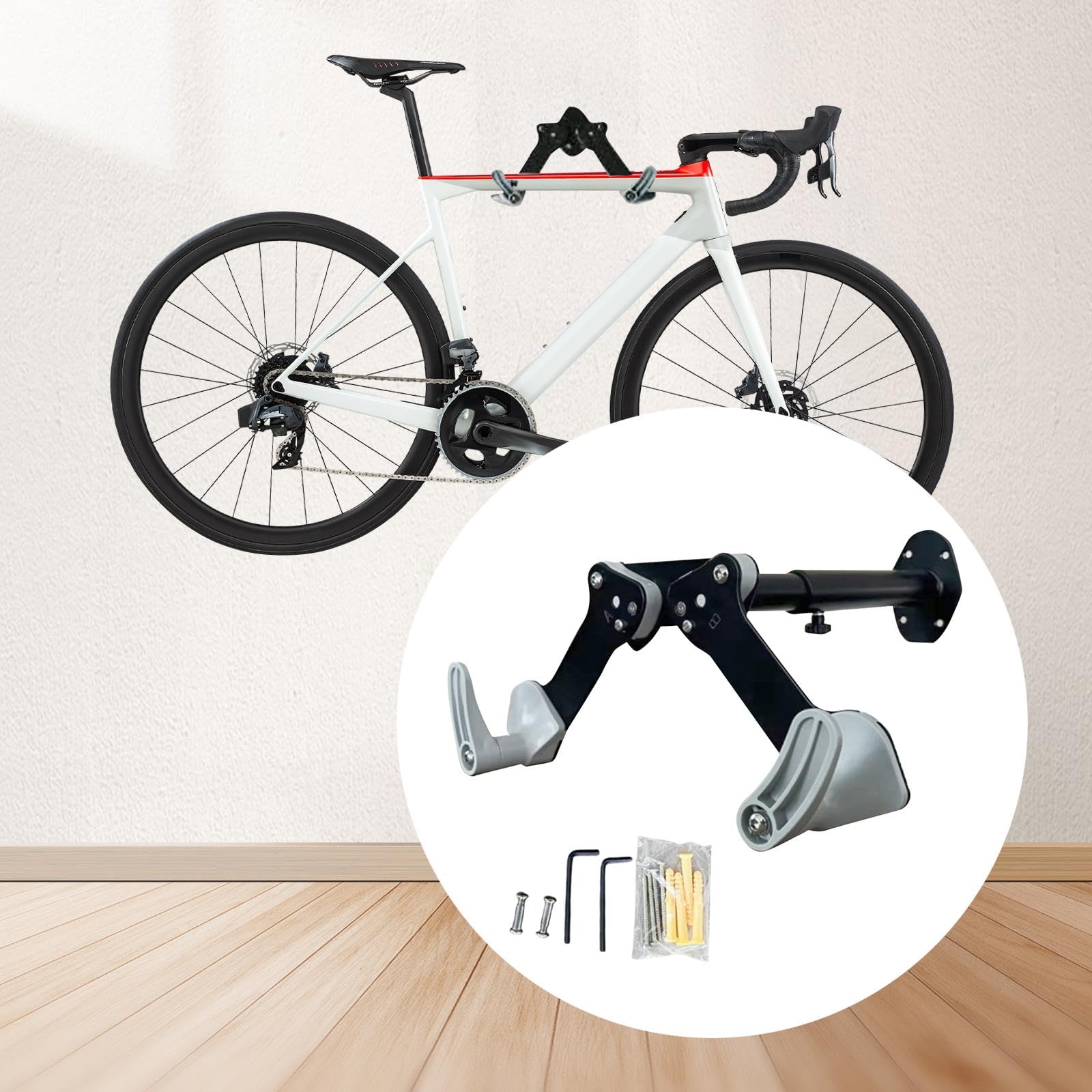 Best Bike Wall Mount Rack for Garage & Indoor Storage - Heavy Duty Bike Hanger & Hook for Horizontal Bike Storage - Perfect for Home, Apartment, and Garage Organization