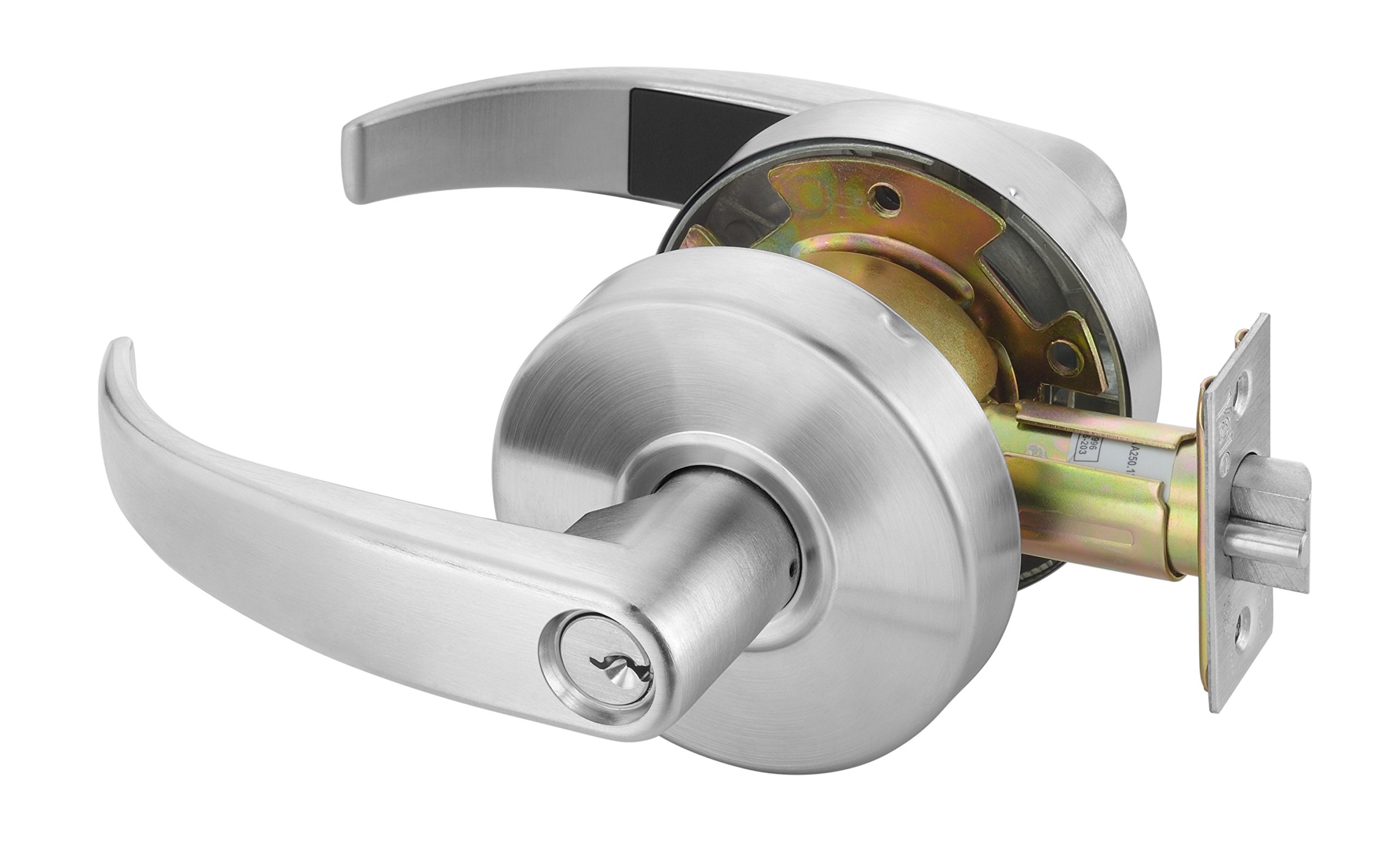Yale PB4608 LKST 2806 Commercial Grade Door Lever Lockset with Cylinder Lock - Classroom Security Lock in Chrome/Satin Chrome Finish - Ideal for Schools, Offices & Public Buildings
