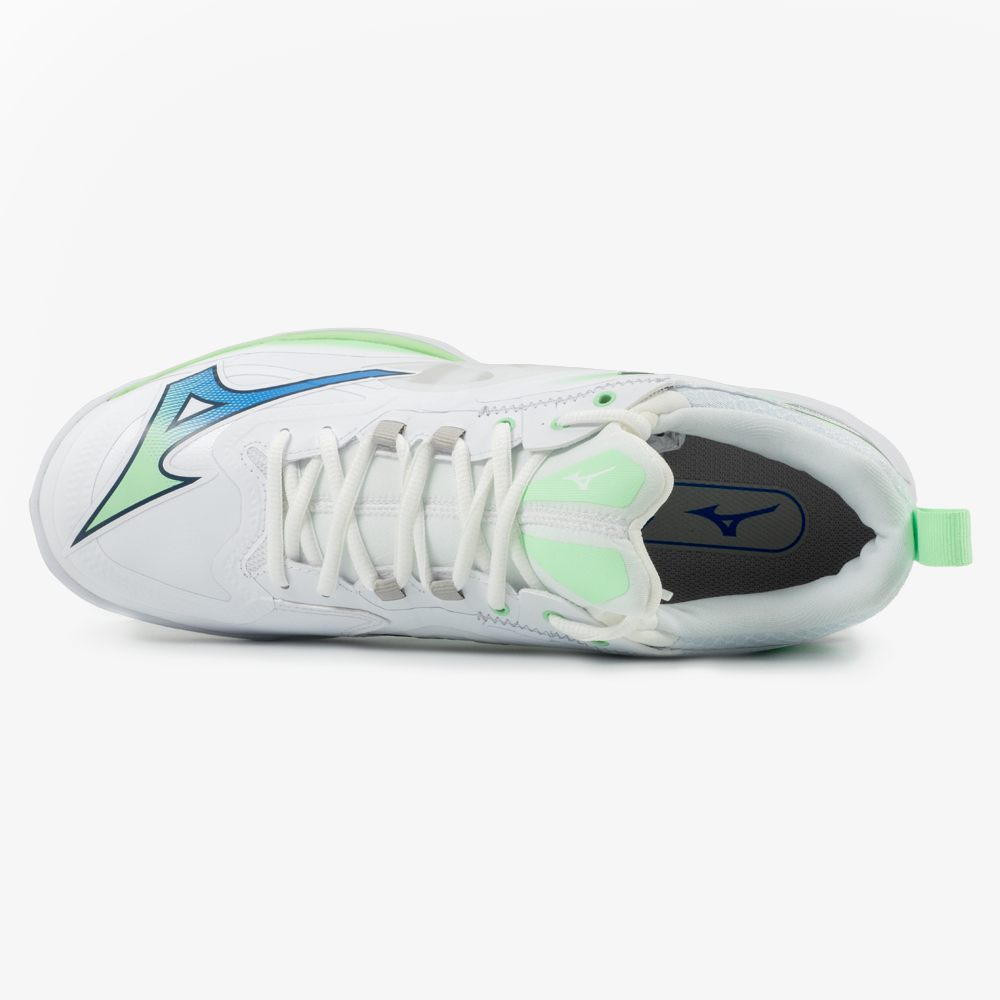 Mizuno Wave Claw Neo 3 Wide Volleyball Shoes for Men & Women - White/Lime - High Performance Indoor Court Shoes for Volleyball & Badminton Players