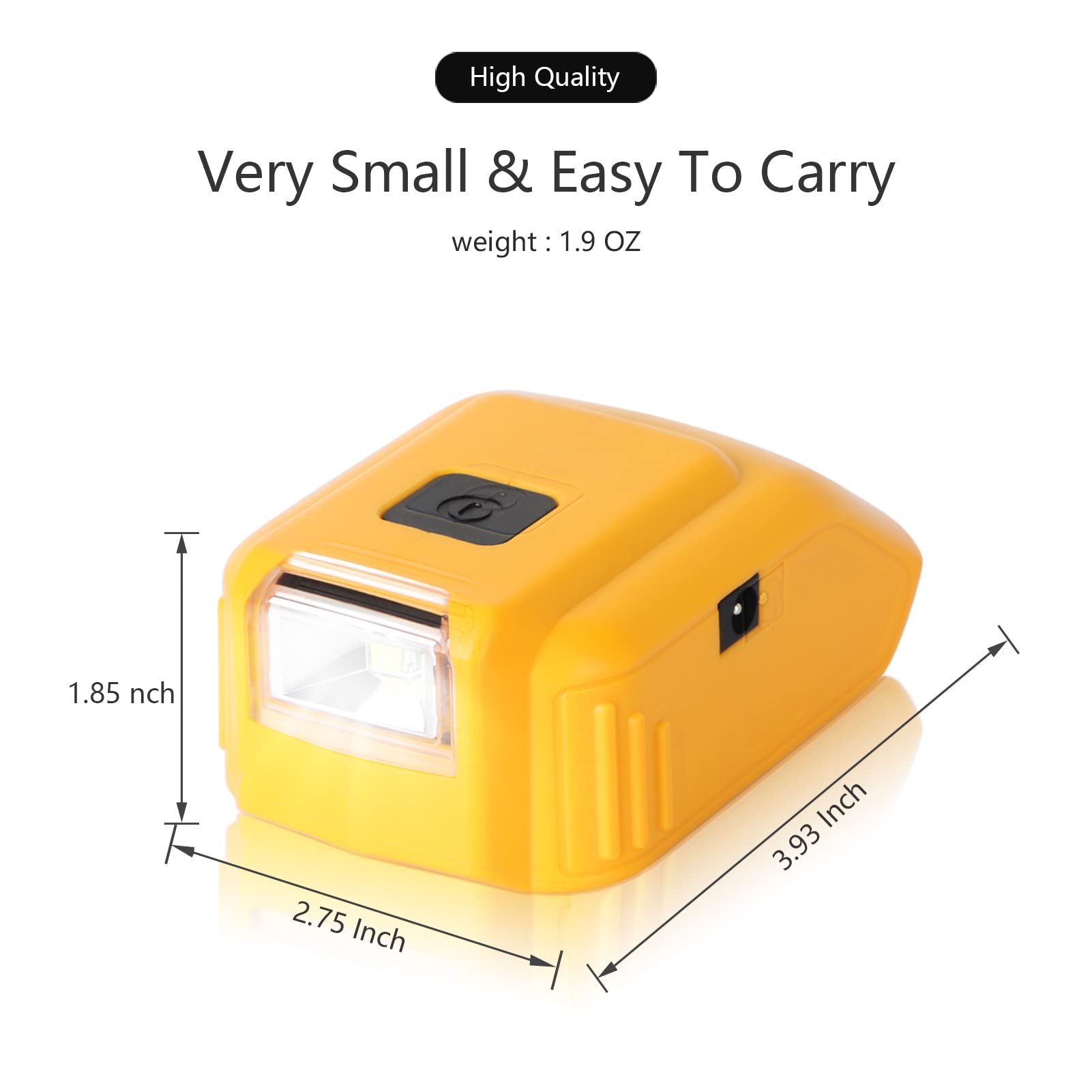 DSANKE USB Adapter Charger for Dewalt 20V Battery - Dual USB Ports, 12V DC Output & LED Work Light | Replacement for Dewalt DCB090 | Compatible with Dewalt 20V Batteries DCB200 DCB206 DCB609 DCB606 | Perfect for Job Sites, Camping & Emergency Power