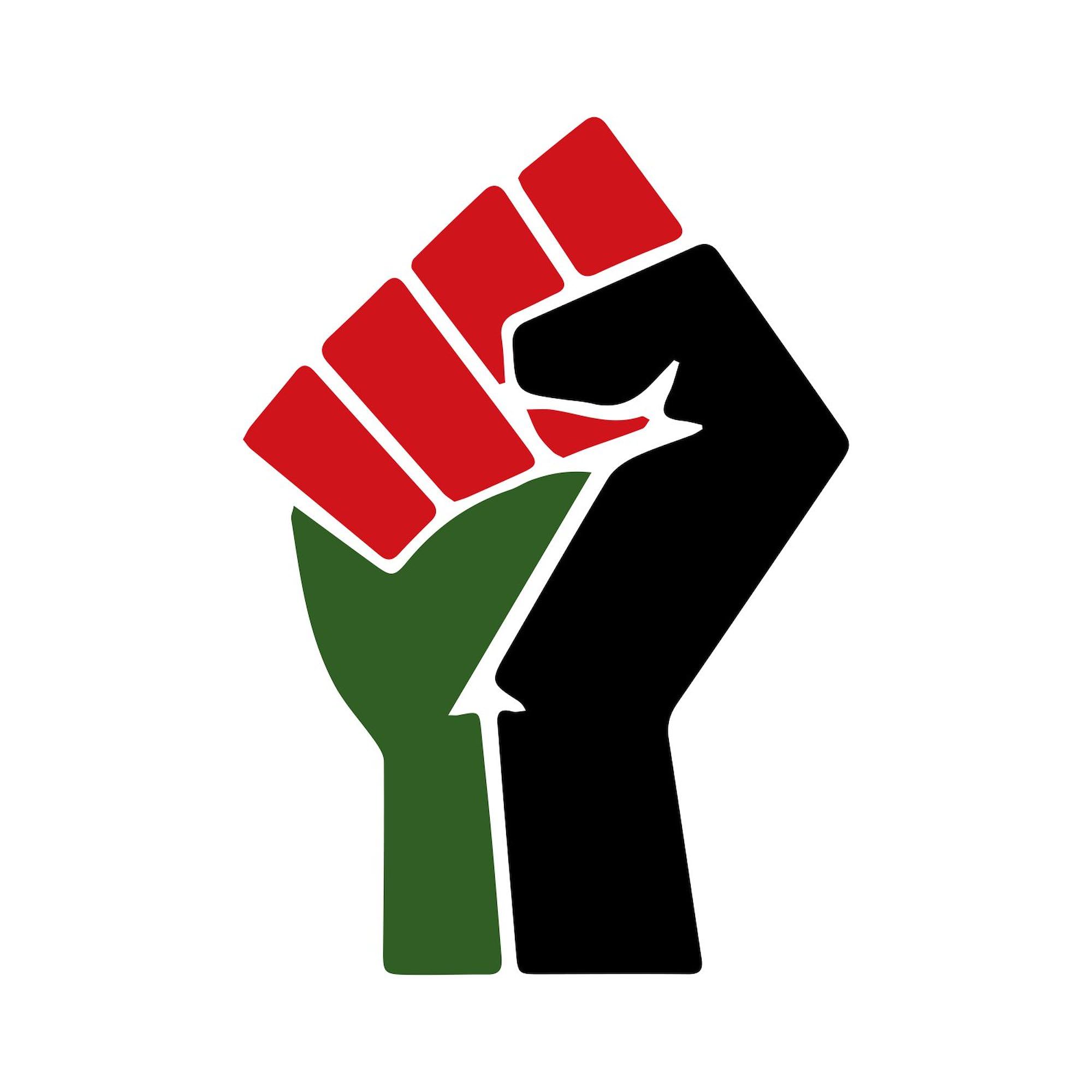 Black Red Green Fist Square Bumper Sticker - Car Decal for Windows, Laptops & DIY Projects - Show Your Support with Durable Vinyl Stickers for Cars, Bumpers, Notebooks & More