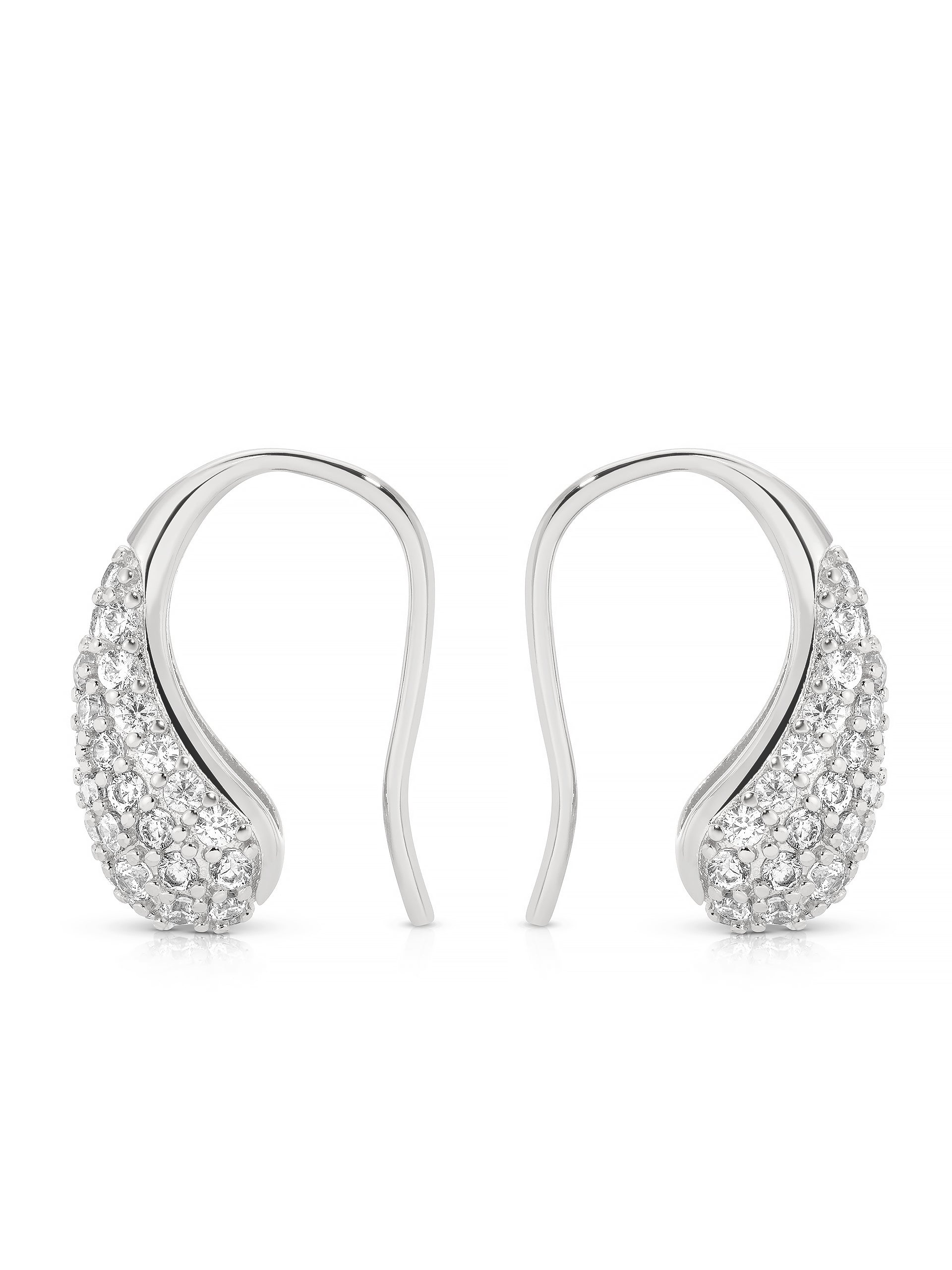 Elegant Hooked Pavé and Pearl Earrings for Women - Perfect for Weddings, Parties & Everyday Wear