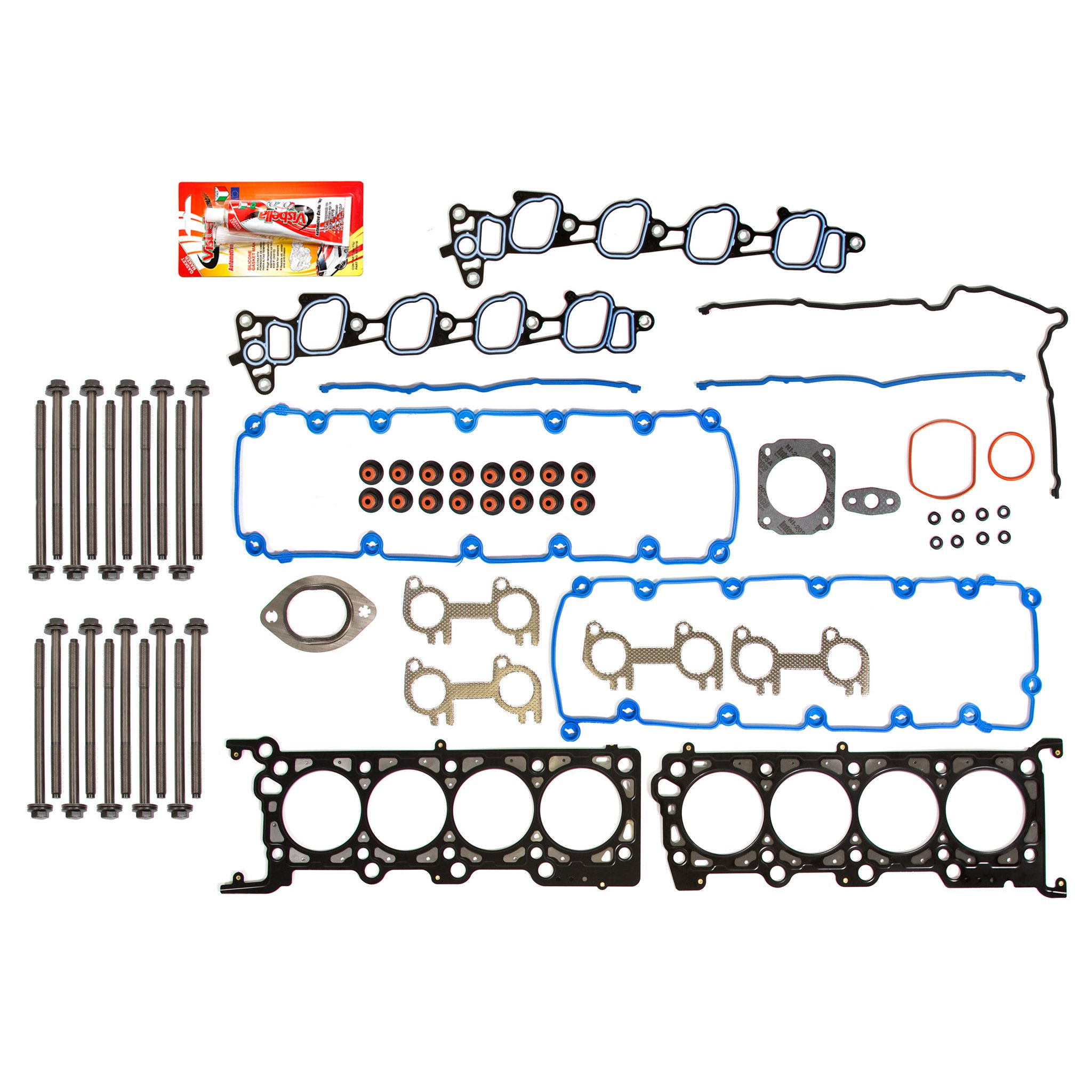 Compatible With 1999-2000 Ford Mustang GT 4.6L SOHC VIN X Engine Head Gasket Set & Head Bolts - Perfect for Engine Repair & Performance Upgrades