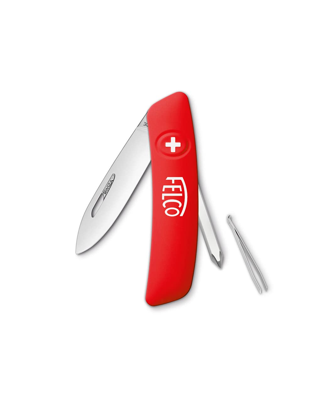 Felco F-502 Swiss Army Knife - Red & Silver Stainless Steel Multitool for Camping, Hiking, and Everyday Carry (EDC)