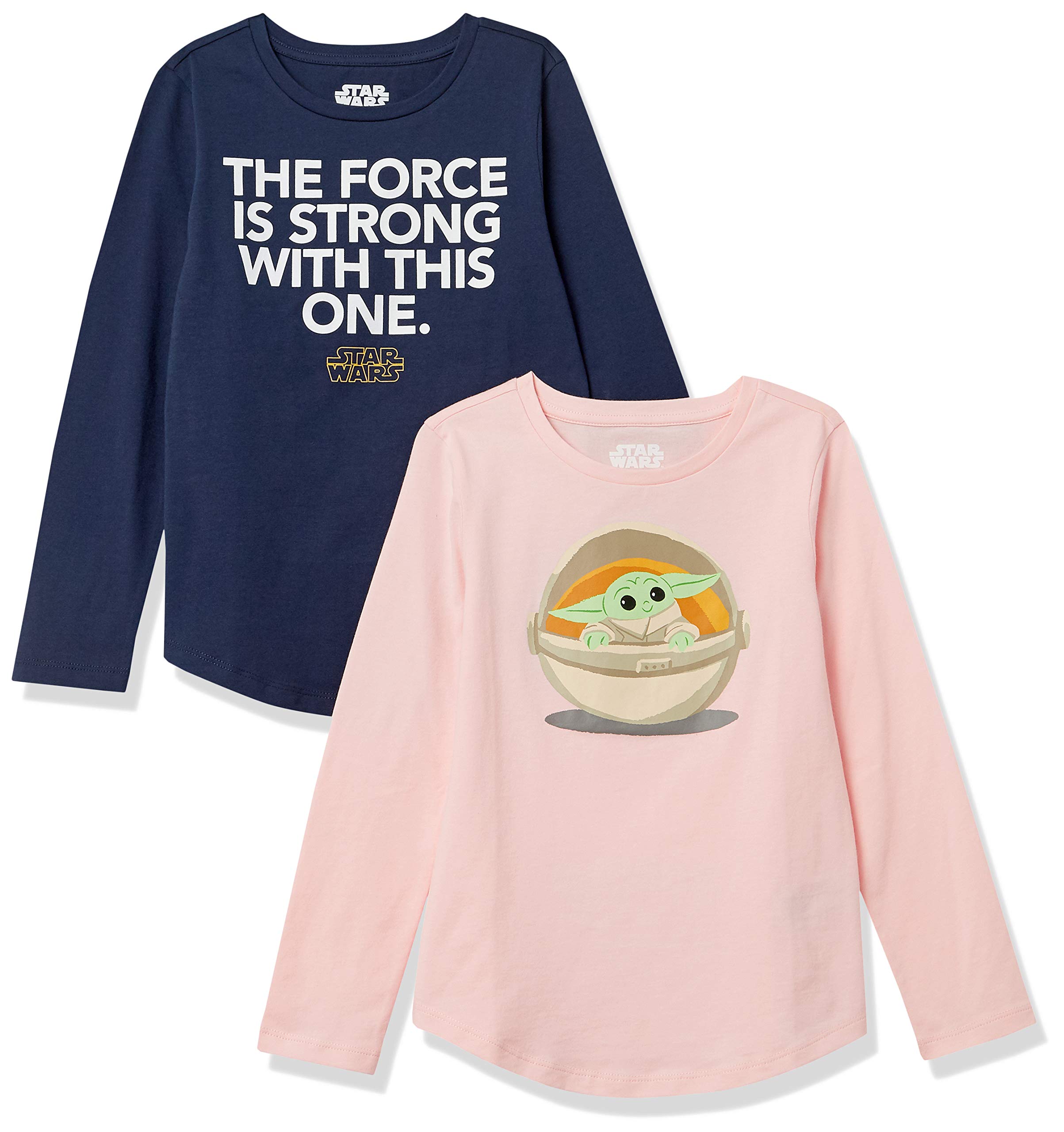 Disney Marvel Star Wars Frozen Princess Long-Sleeve T-Shirts for Girls & Toddlers - 2 Pack | Soft Cotton Kids Tees for Playdates, School & Family Outings