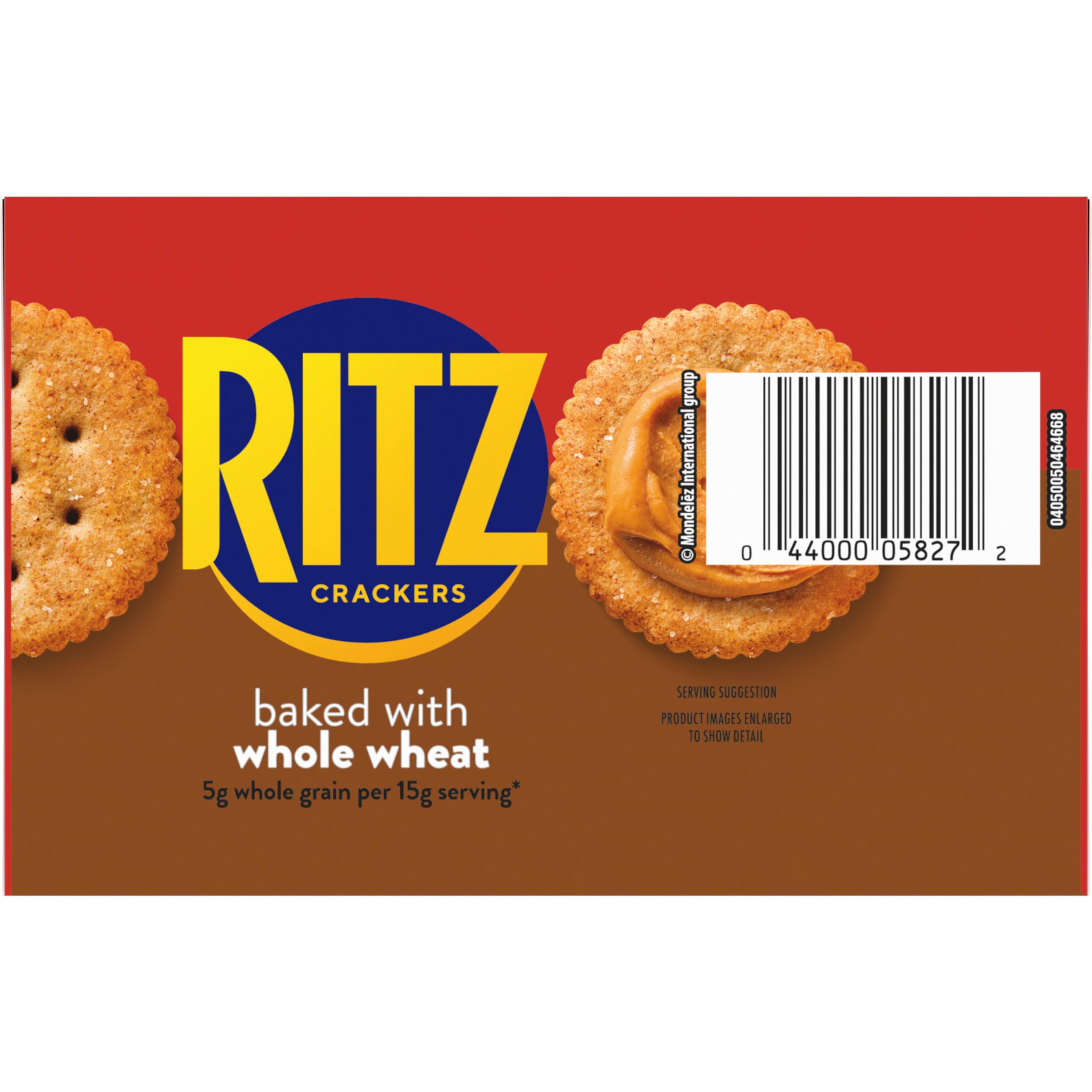 RITZ Whole Wheat Crackers - Healthy Snacks for Kids & Adults - Bulk Family Size (6-19.3 oz) - Perfect for School Lunches, Office Snacks & Picnics