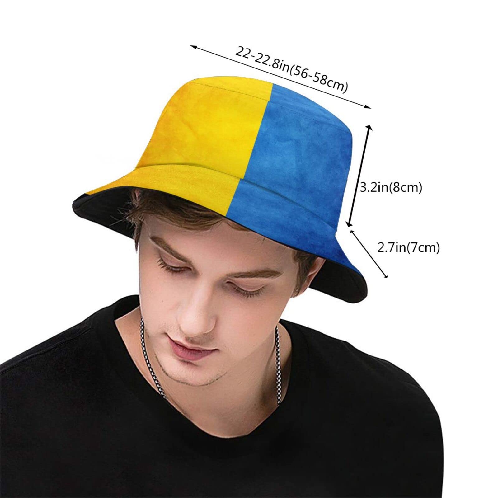 Ukraine Flag Bucket Hat - Funny Patriotic Summer Hat for Men & Women - Breathable Outdoor Sun Hat for Beach, Festivals & Sports Events