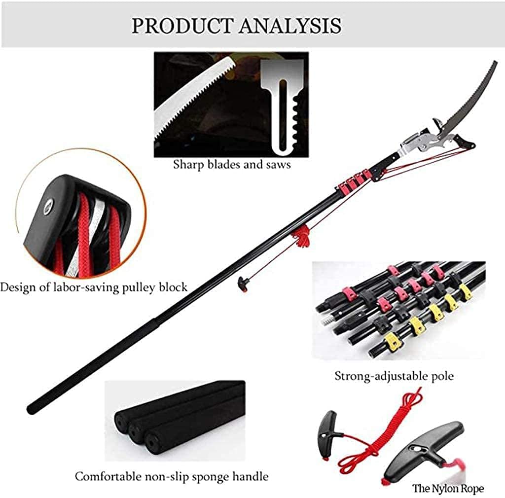 Retractable Pruning Saw with Telescopic Handle - 18FT Extendable Aluminum Pole Saw | Folding Garden Tree Trimmer with Comfort Grip & Metal Saw Blade | Perfect for Tree Branch Cutting, Yard Maintenance & Outdoor Landscaping