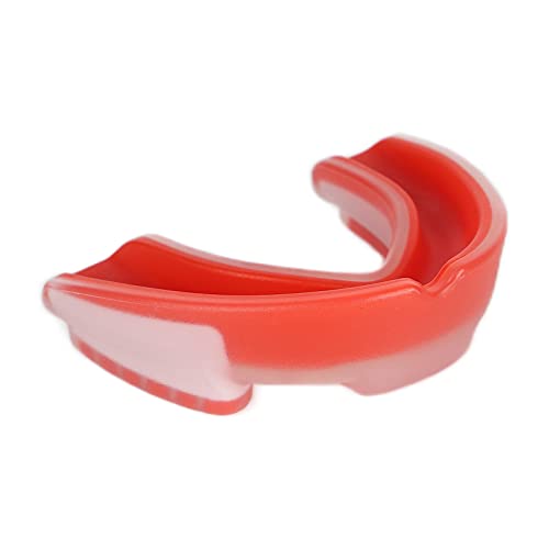 Premium EVA Athletic Mouth Guard for Boxing & Football - Shock-Absorbing Teeth & Tongue Protector with Storage Box (Red & White) - Ideal for Contact Sports & Training