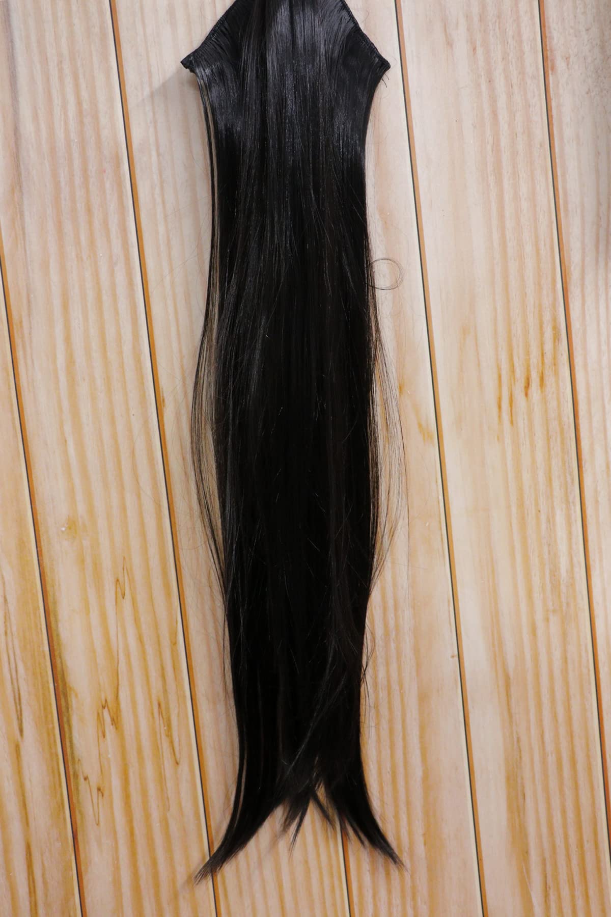 Shipaara 5 Clips Straight Synthetic Hair Extensions - Instant Length & Volume - Natural Looking Human Hair Wig - 1 Pack (Black) - Perfect for Daily Styling, Parties & Cosplay