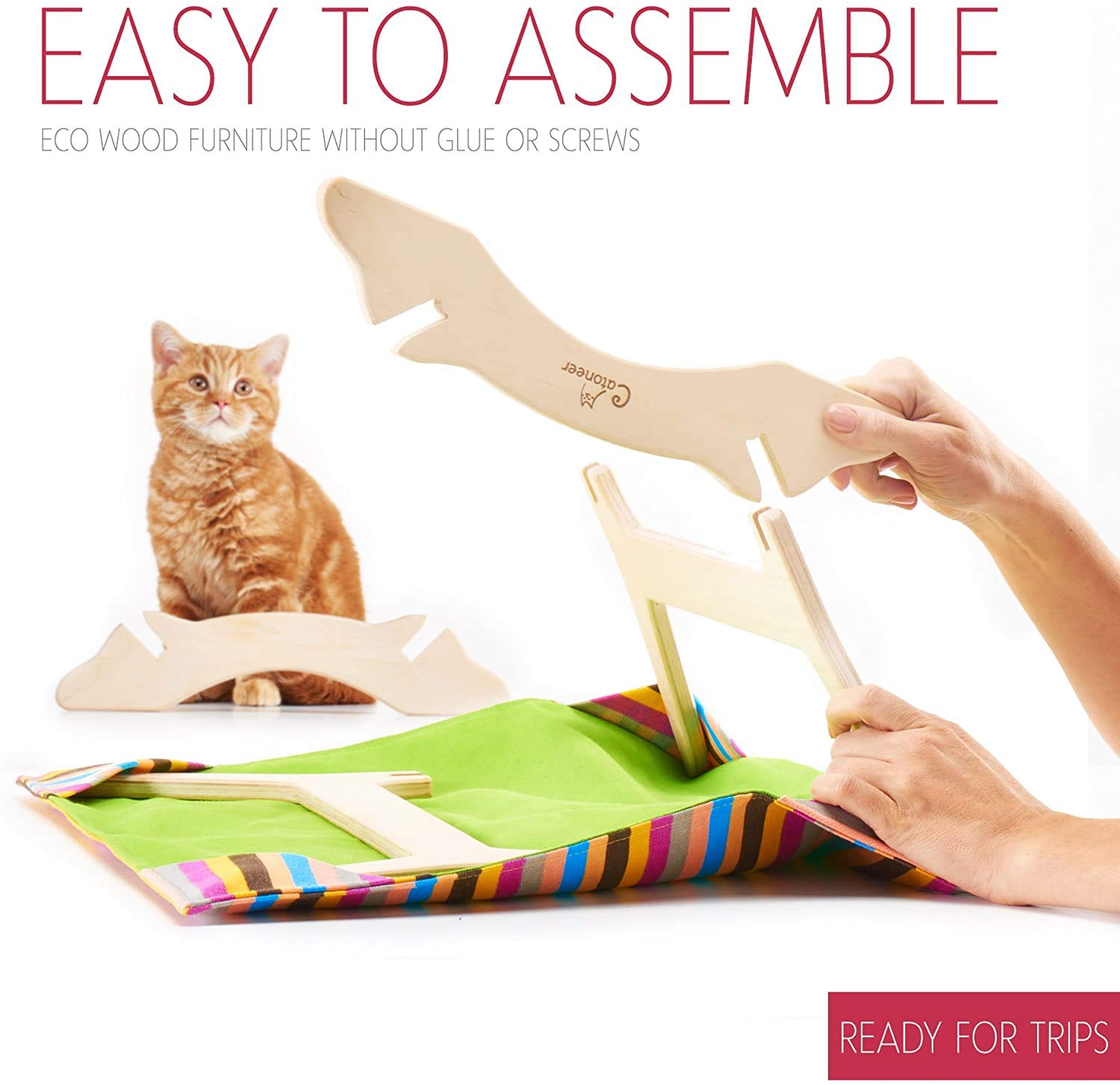 **Cozy Cat Hammock & Pet Bed Frame - Comfortable Small Dog Bed & Pet Pad - Perfect Gift for Cat Lovers - Ideal for Indoor Lounging & Window Perching (Joy Vibe)**