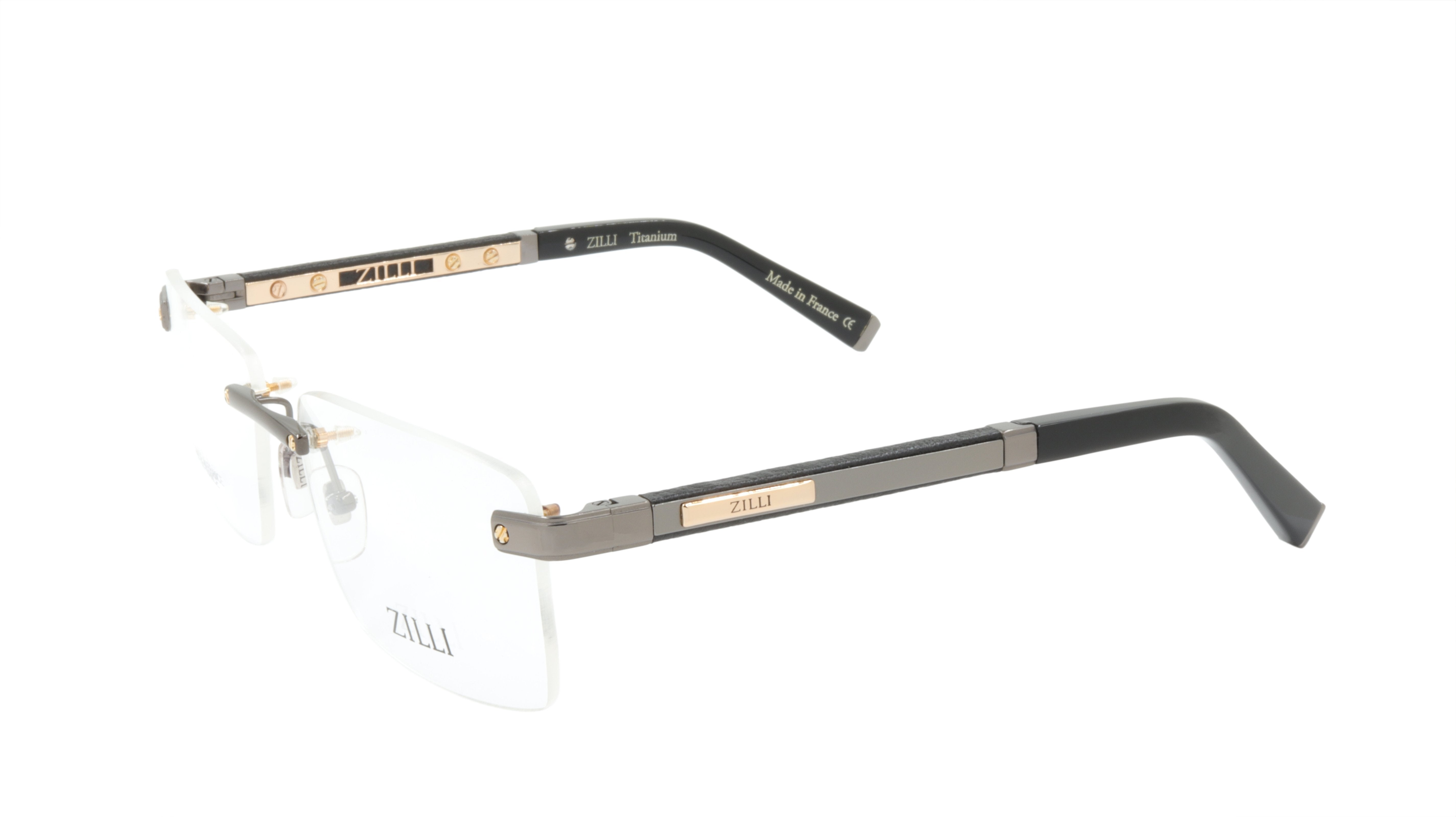 Premium ZILLI Eyeglasses Frame - Titanium & Acetate with Leather Details | Made in France (Model ZI 60012 C03) | Perfect for Business & Luxury Fashion Accessories