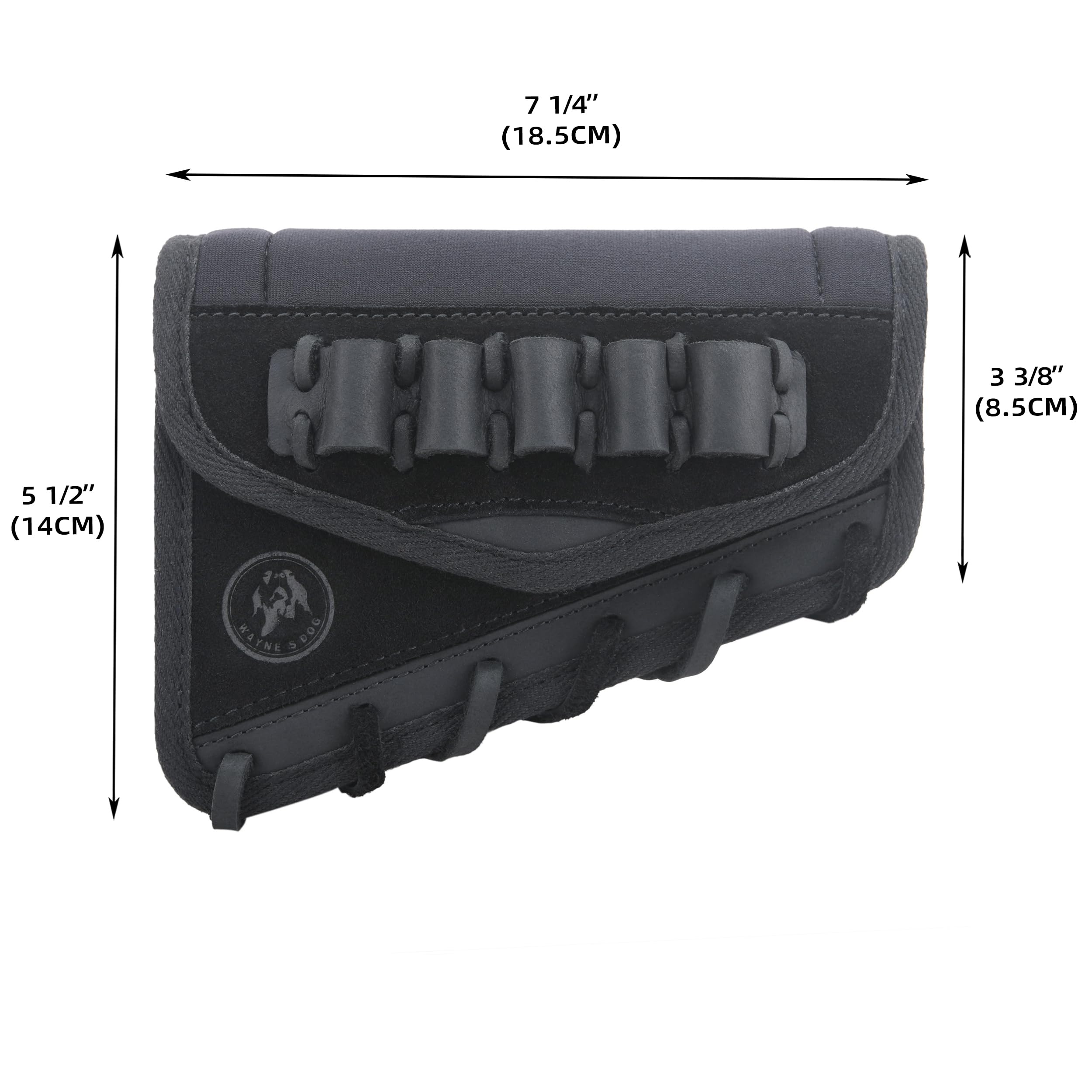 Leather Rifle Cheek Rest Riser Pad - Gun Buttstock Ammo Holder for .30-06 .308 .45-70 - Comfortable Shooting Accessory for Hunting & Target Practice