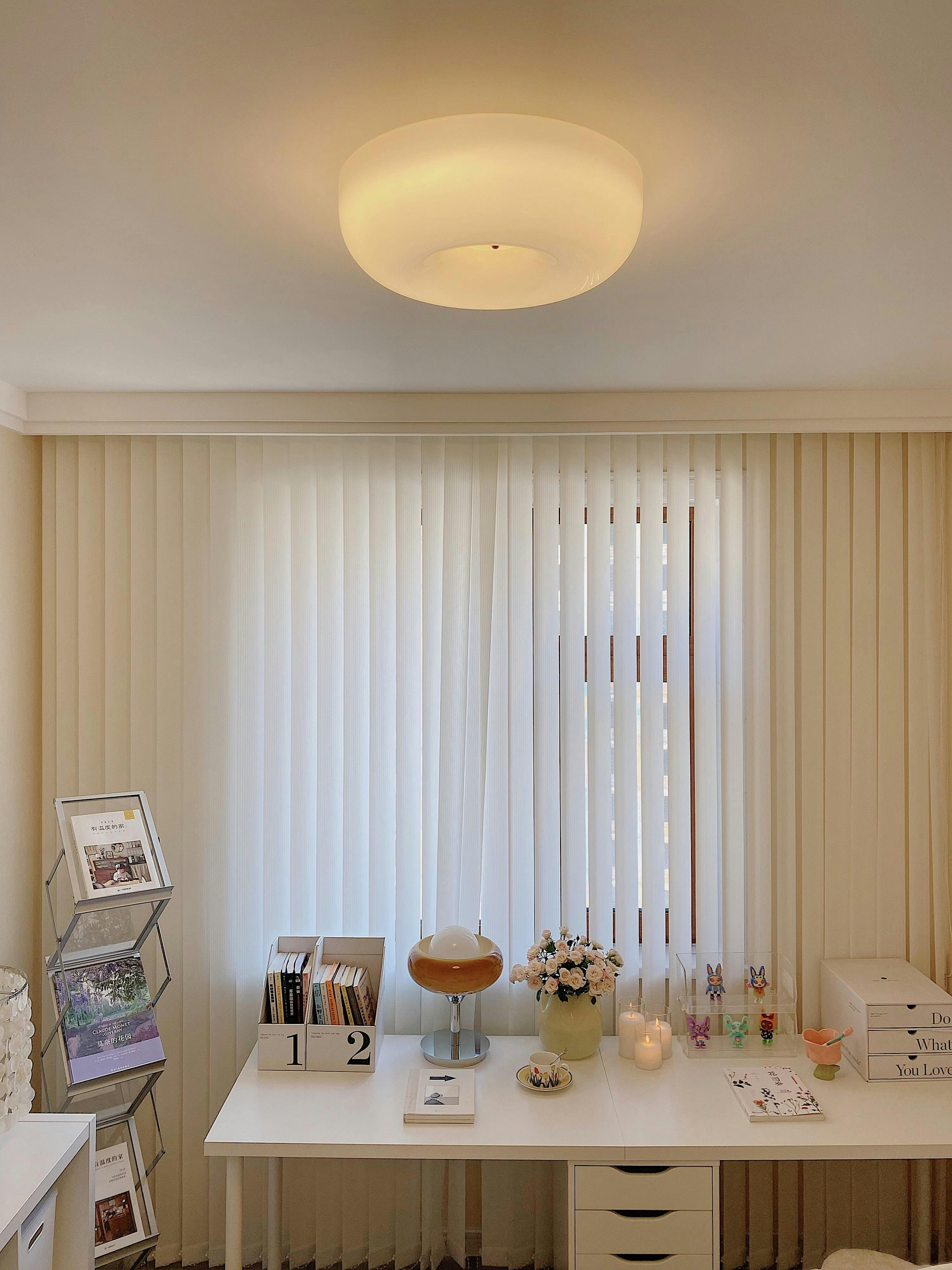 Cream Pudding Ceiling Light Fixture - Modern Soft Glow Bedroom Lighting for Cozy Home Decor & Relaxing Ambiance