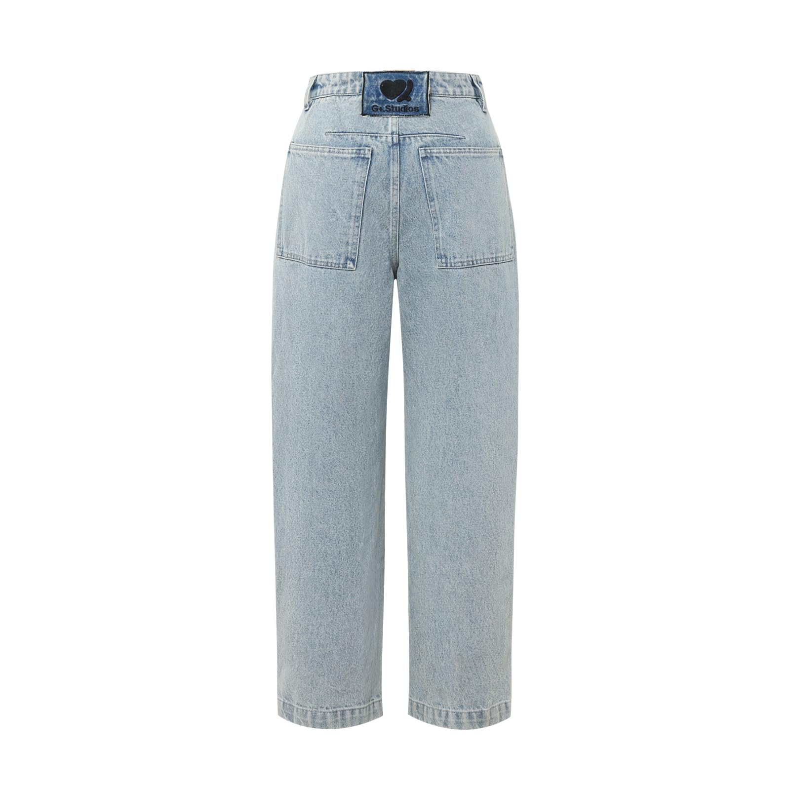 Algasan Women's High Waist Wide Leg Baggy Jeans - Loose Boyfriend Denim Pants for Casual Outfits & Street Style Fashion