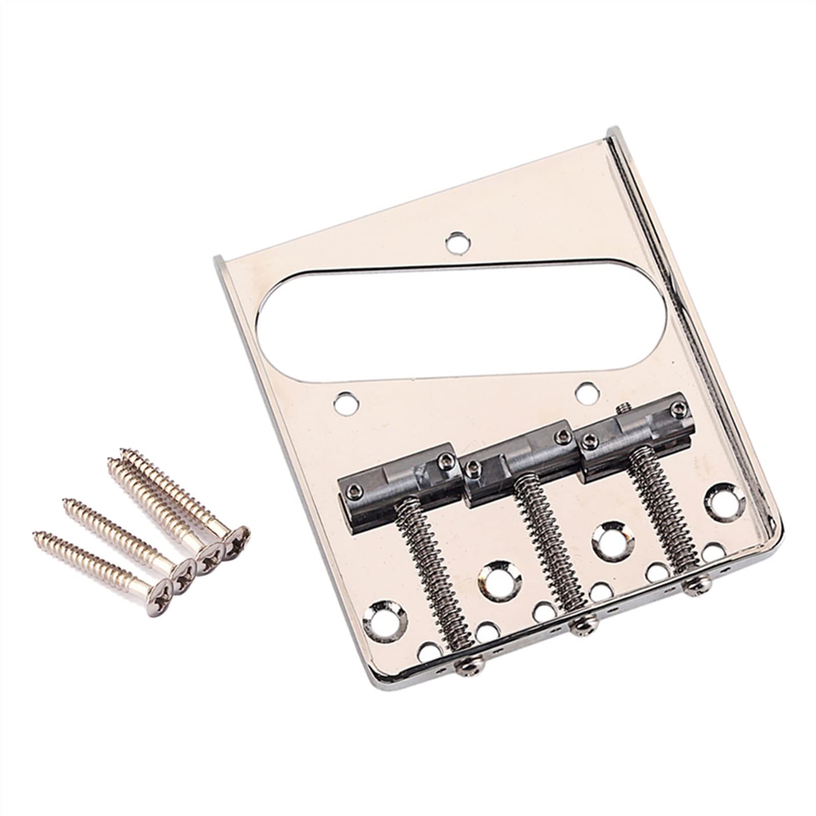 3 String Electric Bass Guitar Saddle Bridge with Screws - Replacement DIY Guitar Parts for Bass Bridge Repair | Perfect for Home Studio, Live Performances & Music Education