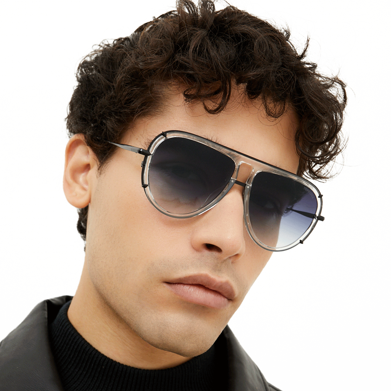 Ivy Luxe Clear Black Tangle-Free Round Aviator Sunglasses for Women - UV Protection, Fashionable & Lightweight - Perfect for Driving, Beach & Outdoor Activities