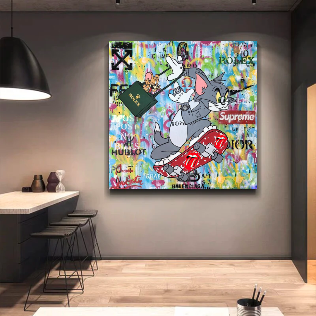 Tom and Jerry Canvas Art - High-Quality Wall Decor for Kids' Room, Living Room & Office - Shop Now at Its Shopping Time