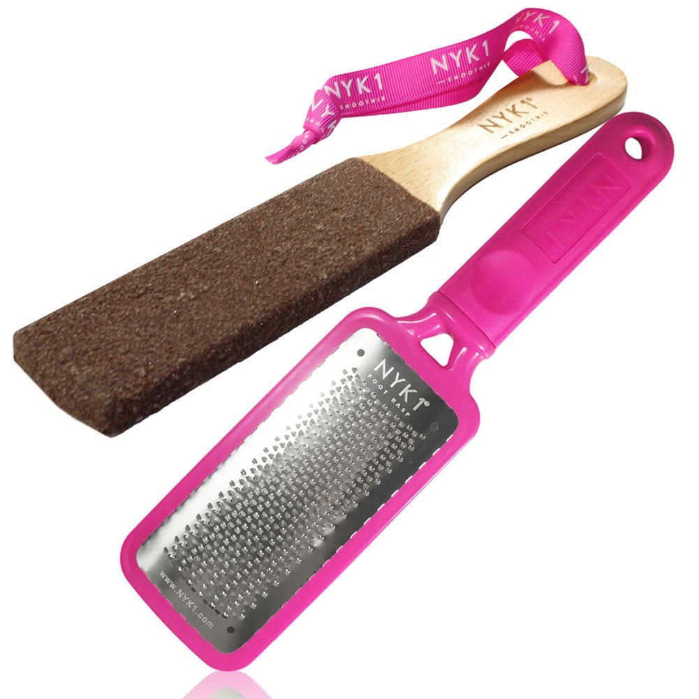 Original NYK1 Pink MEGAFILE Foot File - Extra Large Pedicure Rasp for Callus Removal | Super Sharp Micro Files & Curved Smoothie | Quickly Remove Dry Rough Dead Skin | Perfect for Home Pedicures & Foot Care Routines