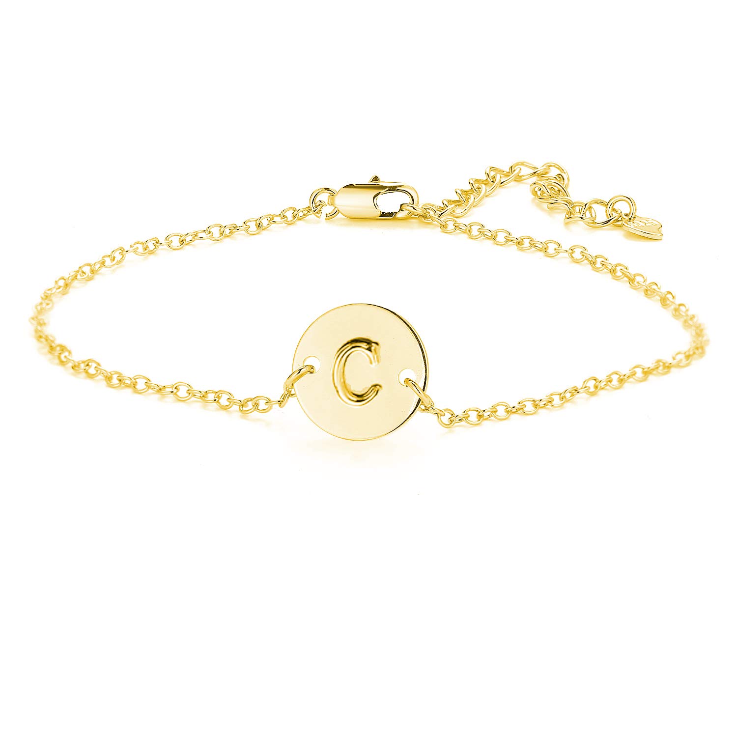 Personalized A-Z Initial Bracelet - 26 Alphabet Letter Gold Plated Bracelet for Women & Girls - Friendship Jewelry Gift for Birthday, Anniversary & Special Occasions - Perfect for Everyday Wear, Parties & Gifting