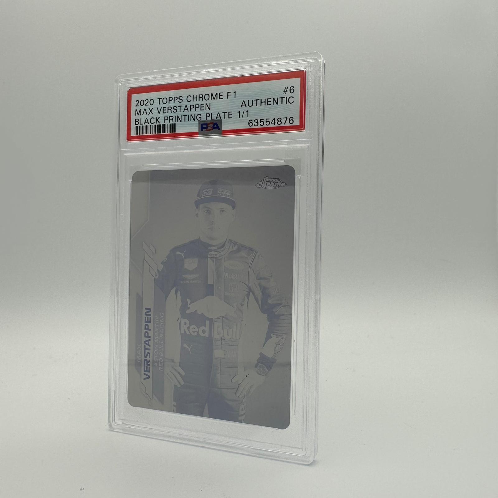 Max Verstappen #6 Black Printing Plate Chrome 2020 Rookie Card - Limited Edition Collectible for F1 Racing Fans & Memorabilia Enthusiasts