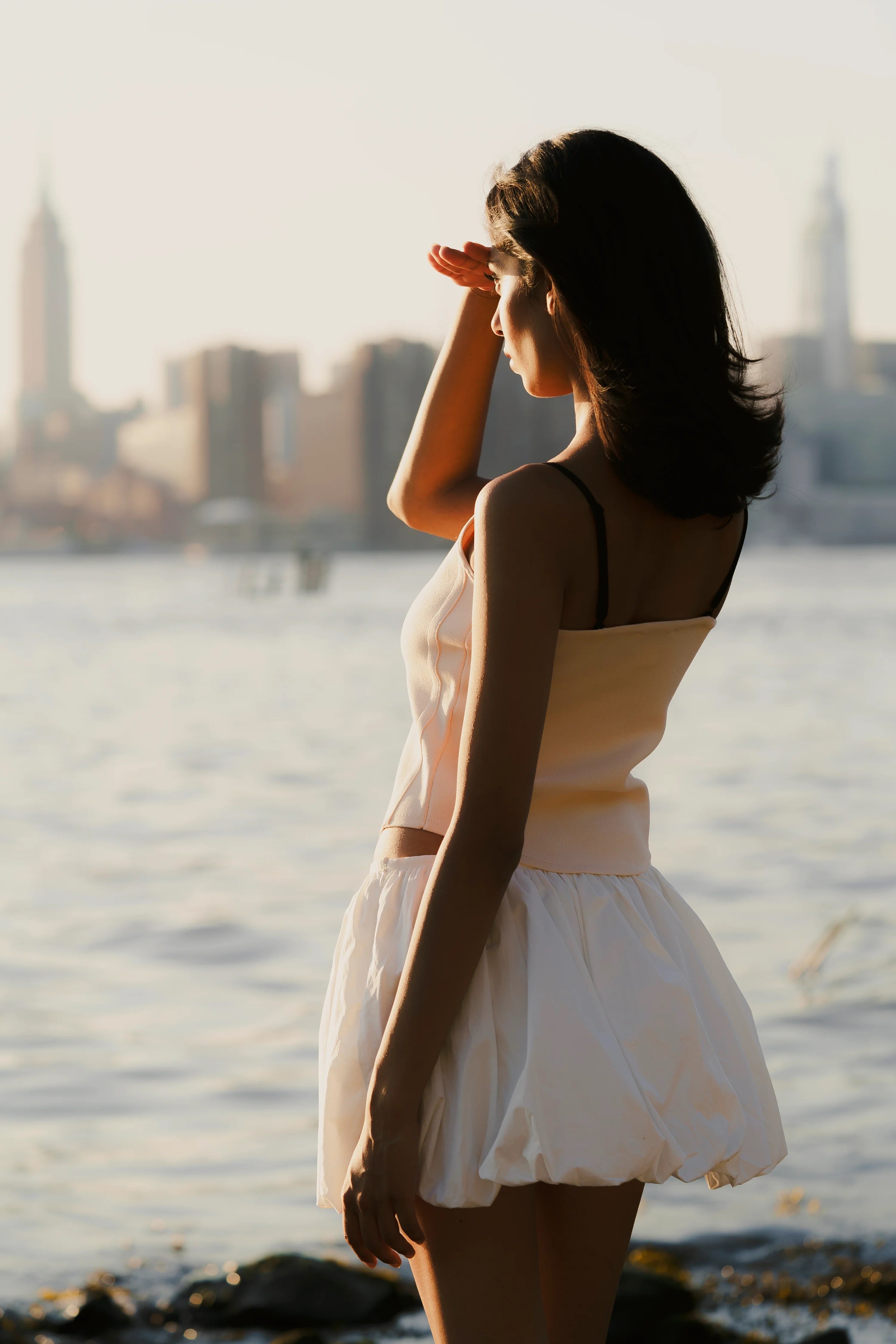 Stylish Cloud Poplin Mini Skirt for Women - Trendy Summer A-Line Skirt with Pockets | Perfect for Casual Outfits, Beach Vacations & Date Nights
