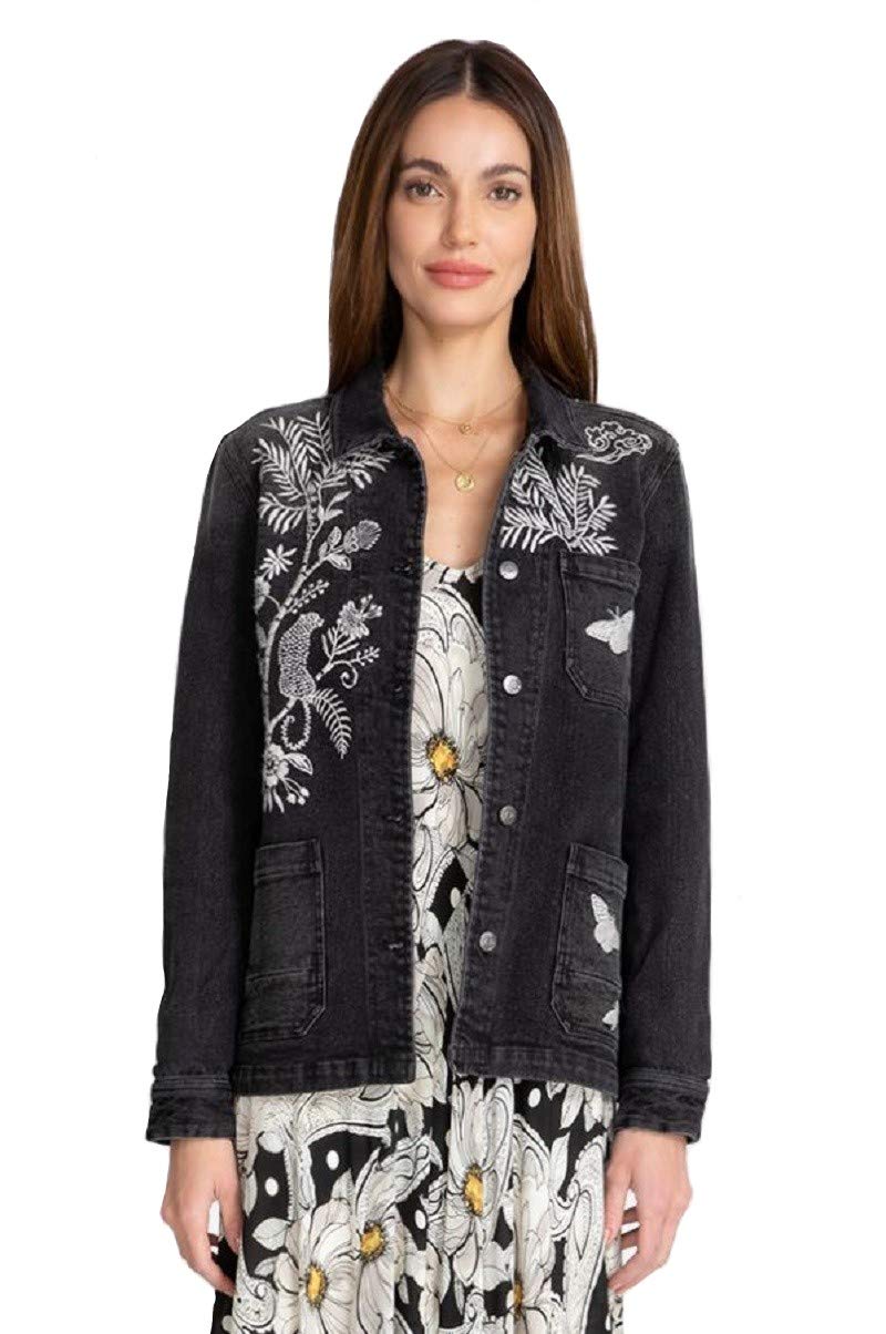 Johnny Was Eden Denim Worker Jacket - W42120-D | Stylish Women's Denim Jacket for Casual & Boho Outfits | Perfect for Spring & Fall Layering