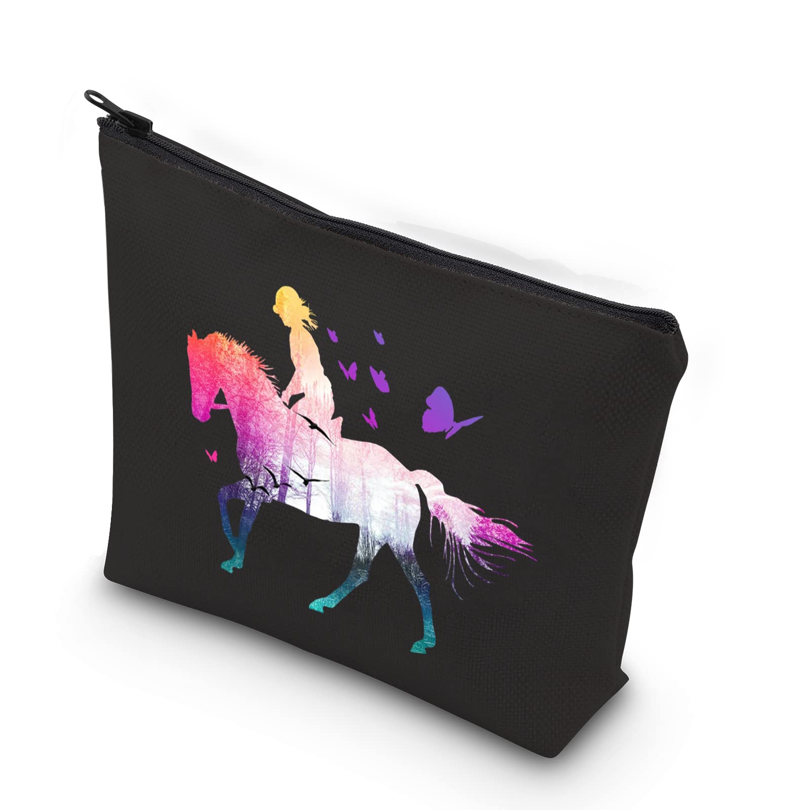 Equestrian Makeup Bag for Horse Lovers - Waterproof Cosmetic Pouch for Riding Enthusiasts - Perfect Gift for Horse Girls & Equestrian Women - Great for Horse Shows, Riding Lessons & Stable Storage
