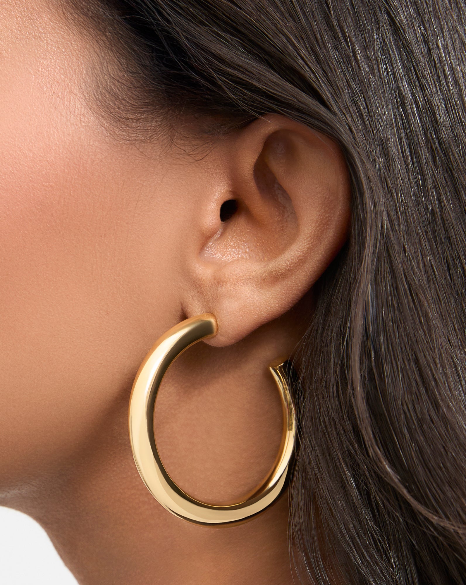 Large Everyday Hoop Earrings for Women - 18K Gold Plated Stainless Steel Dangle Hoops | Perfect for Work, Date Night & Casual Outfits