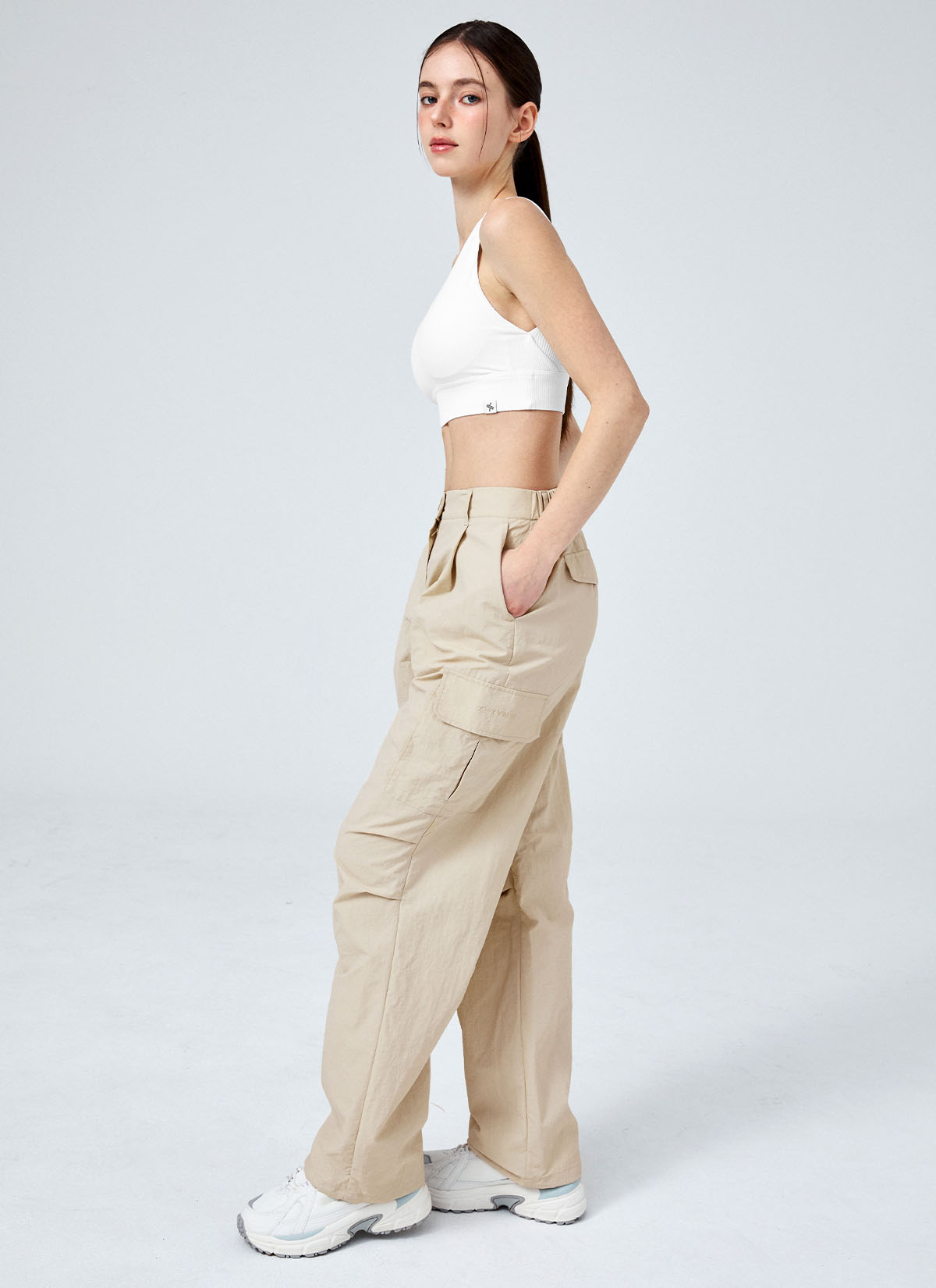 Comfortable Utility Wide Leg Pants for Women - Stretchy High Waist Casual Trousers for Work, Travel & Everyday Wear