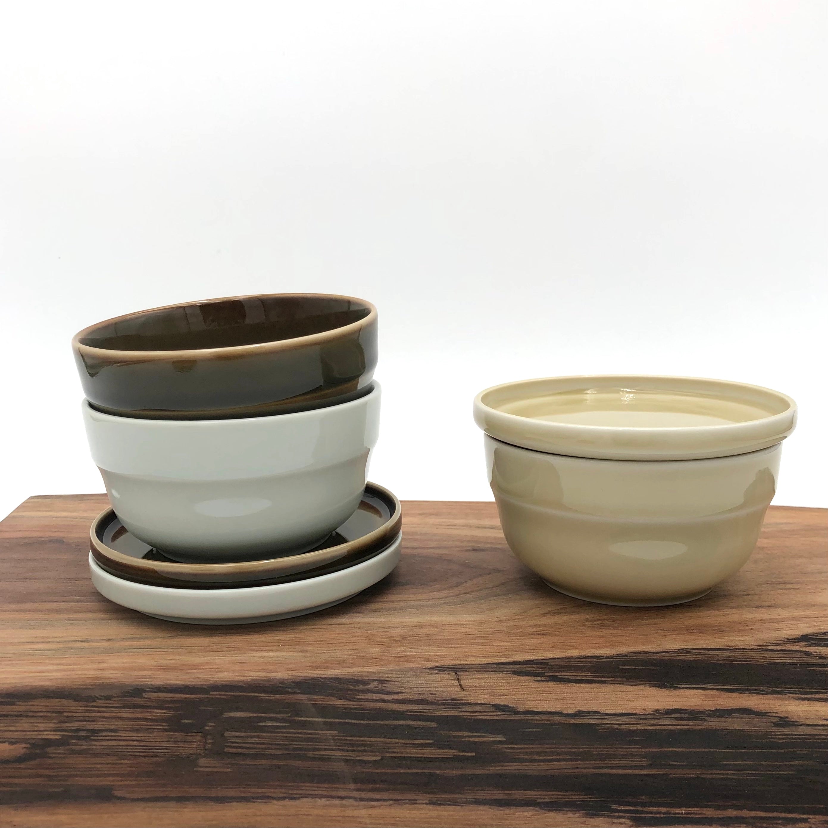TRIPWARE Japan Recycled Earthenware Ceramic Small Wide Bowl - Handmade Pottery Dish for Rice, Soup, Salad (Set of 4, Assorted Colors) - Perfect for Japanese Dining, Home Decor & Gift Giving