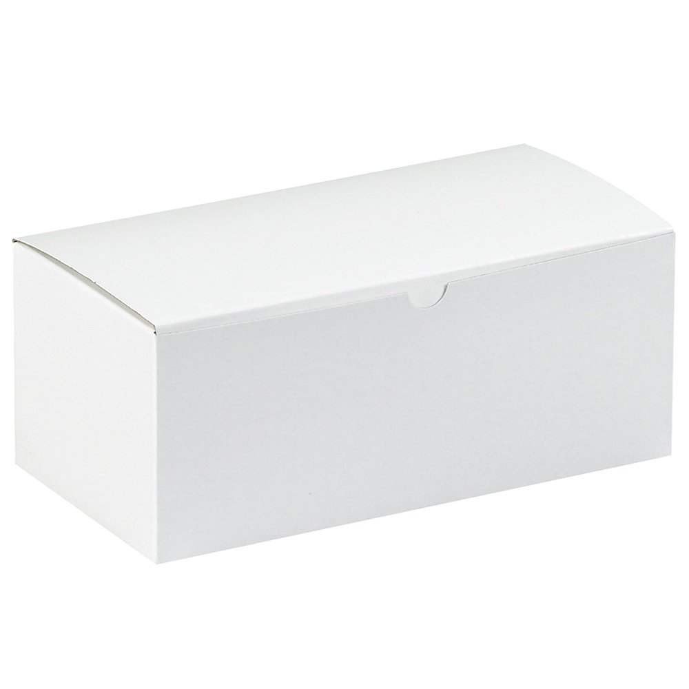 Aviditi White Gift Boxes 10x5x4 Inches - Pack of 100 Easy Assemble Holiday Birthday Party Favor Boxes | Perfect for Christmas Gifts, Wedding Favors, Baby Showers & Corporate Events