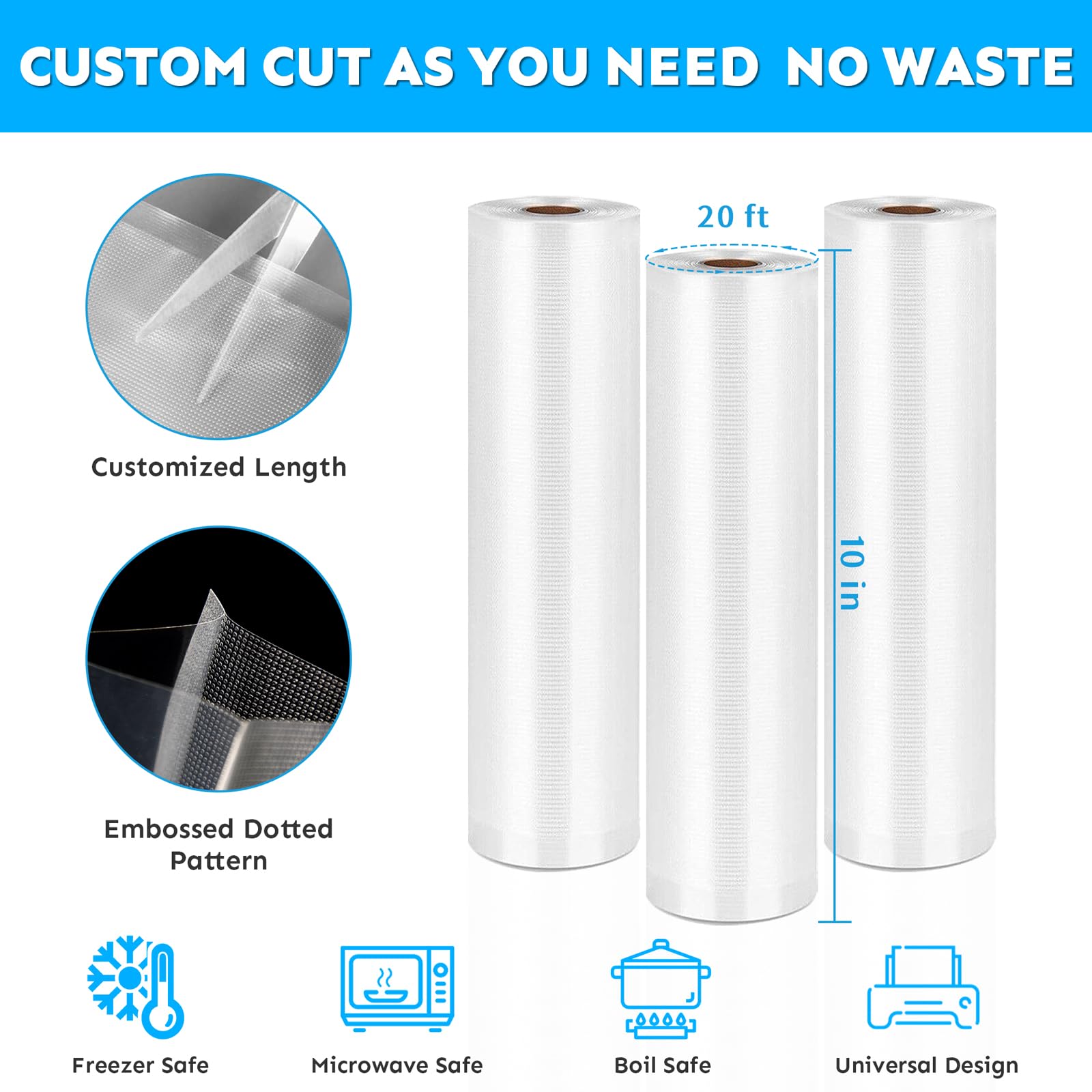 BPA-Free Vacuum Sealer Food Saver Rolls 10