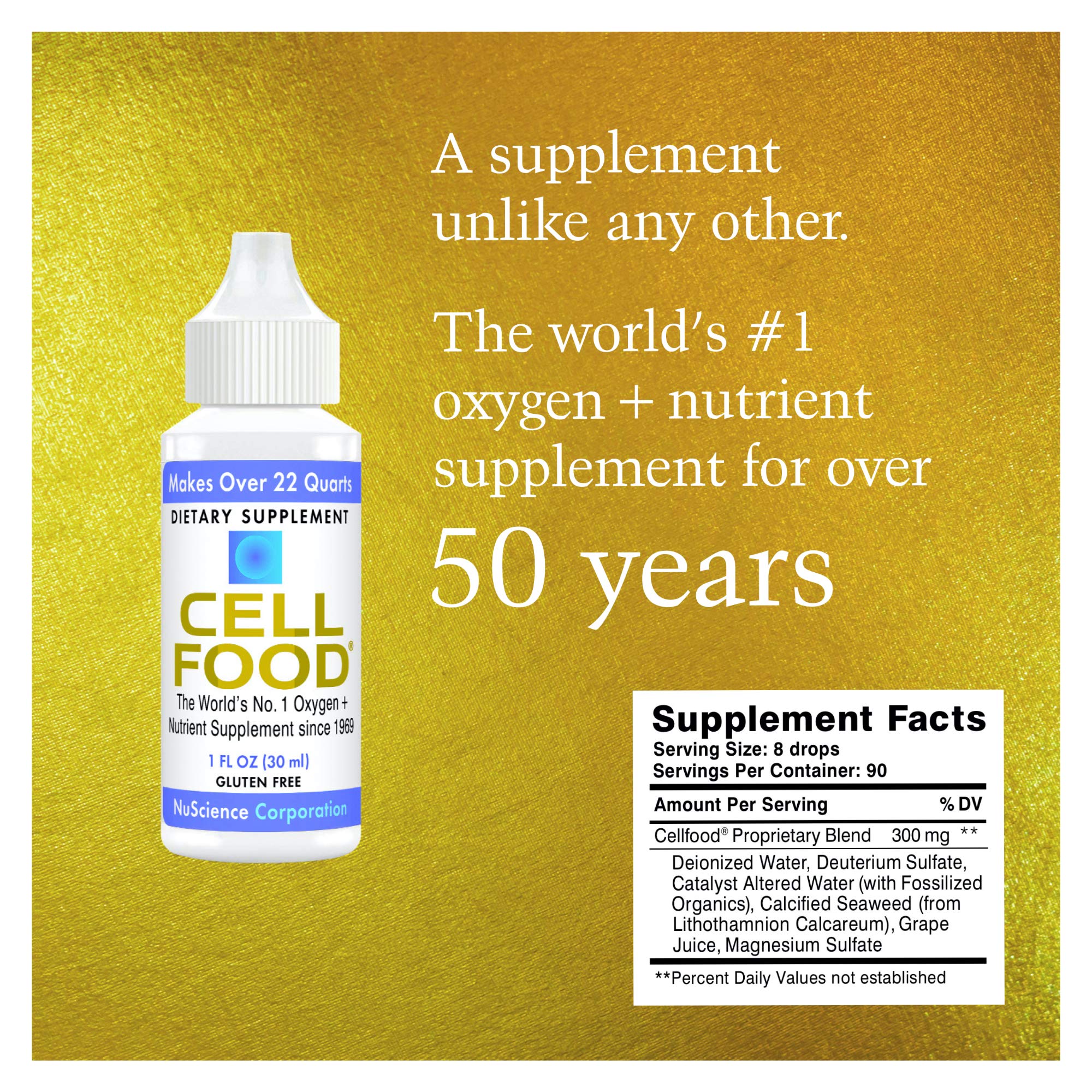 Cellfood Oxygen Boost - 1 fl oz, 5 Pack - Liquid Oxygen Supplement for Lymphatic Drainage, Altitude Sickness, Jet Lag, Fatigue & Energy - Gluten Free, Kosher Certified - Supports Travel, Workouts & Daily Wellness