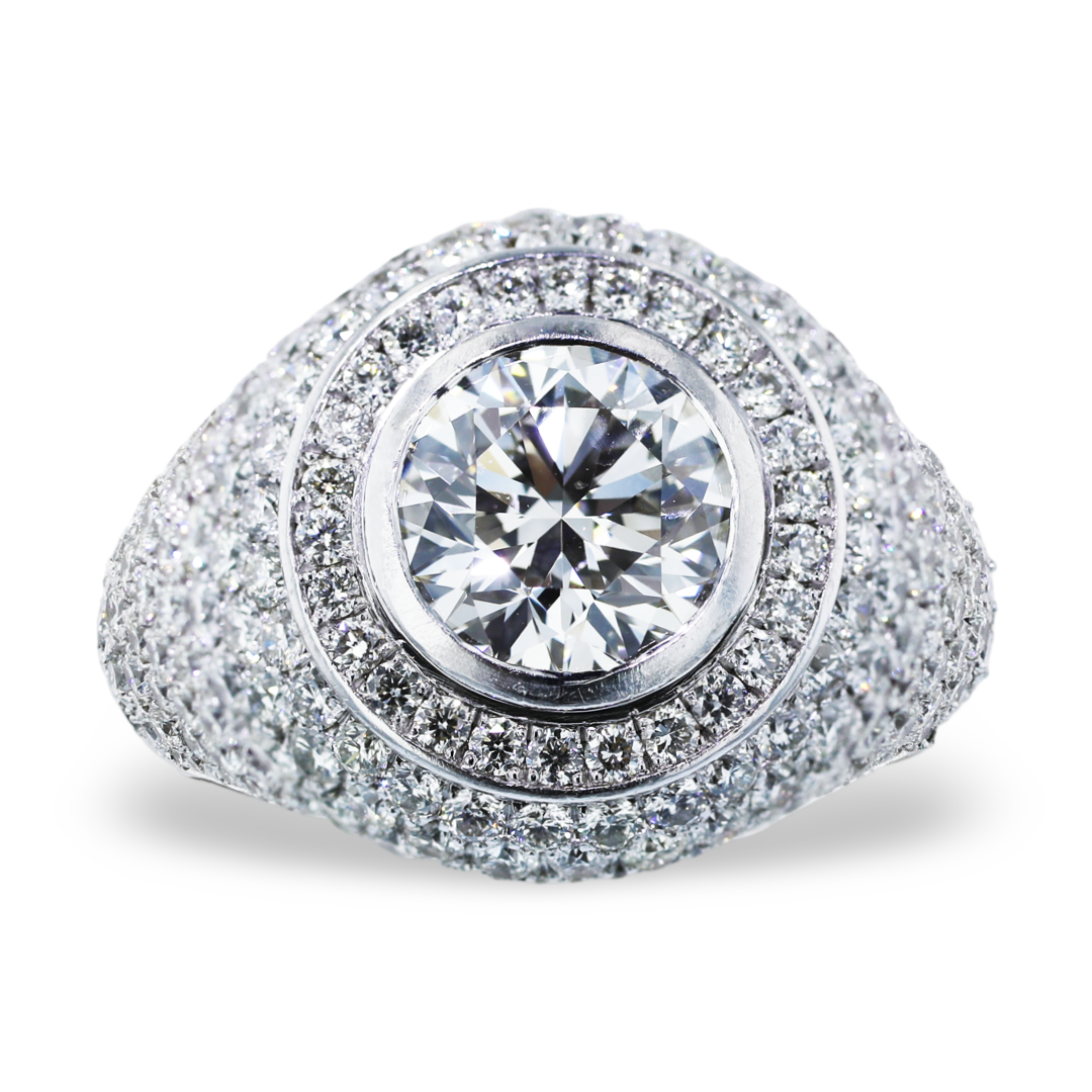 18K White Gold Diamond Ring for Men - 2.63CTW & 3.22CTW Natural Diamonds - Luxury Wedding Band, Anniversary Gift, or Engagement Ring