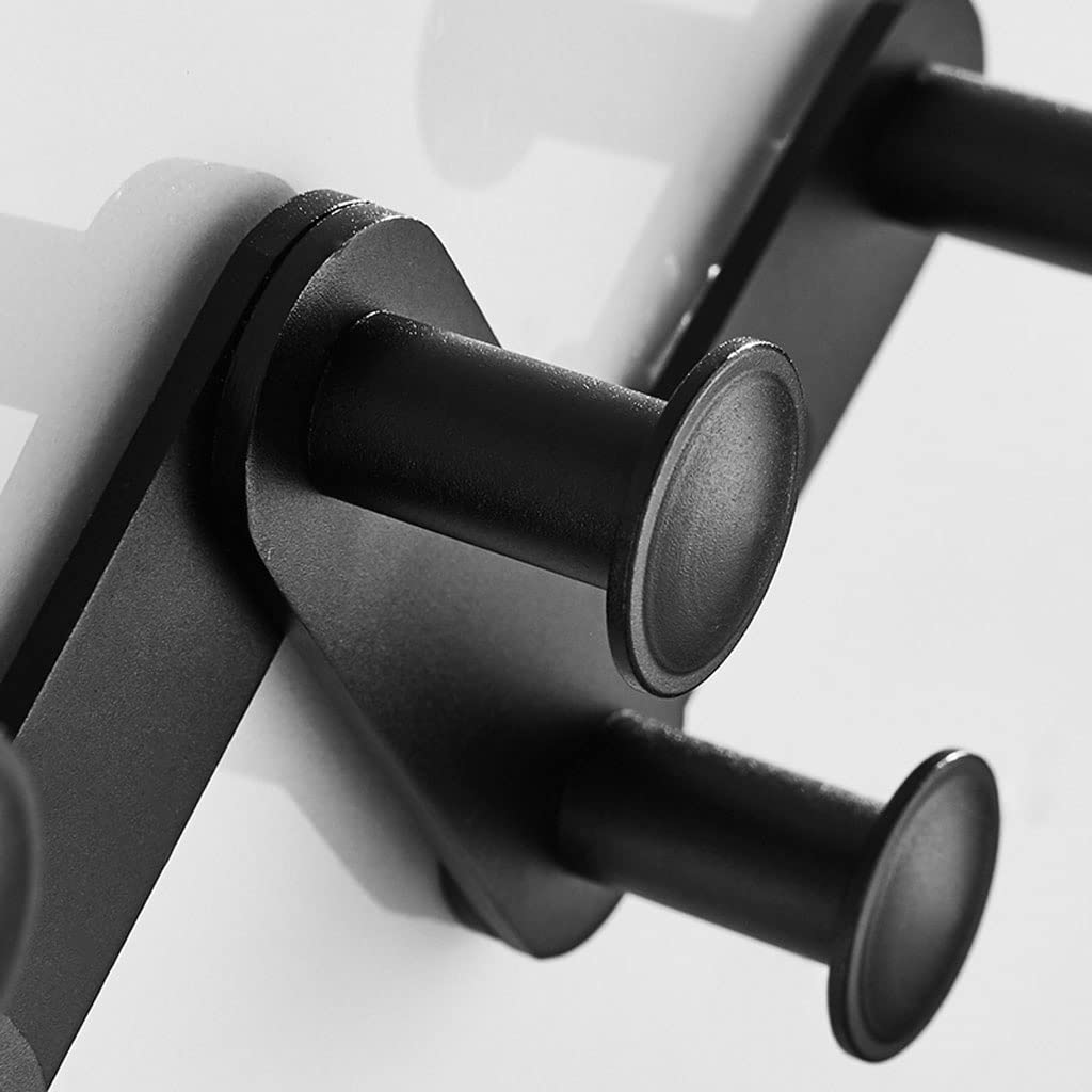 Adjustable Telescopic Folding Wall Hook - Space Saving Coat Rack for Entryway, Kitchen, Bedroom & Bathroom - Black Wall Mounted Hanger Organizer - Perfect for Hanging Coats, Hats, Bags & Towels