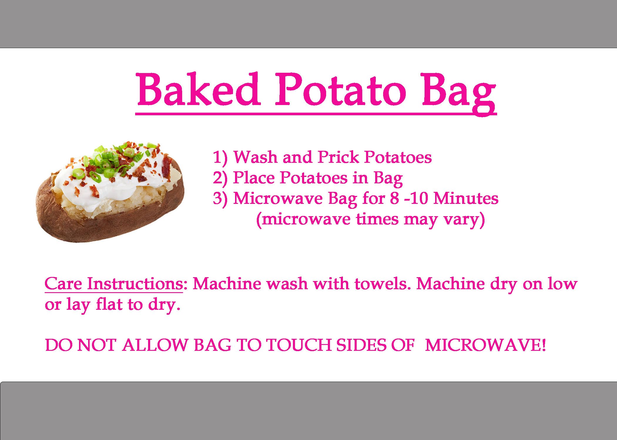 Microwave Potato Cooking Bag - Cotton Baked Potato Pouch for Easy Meals