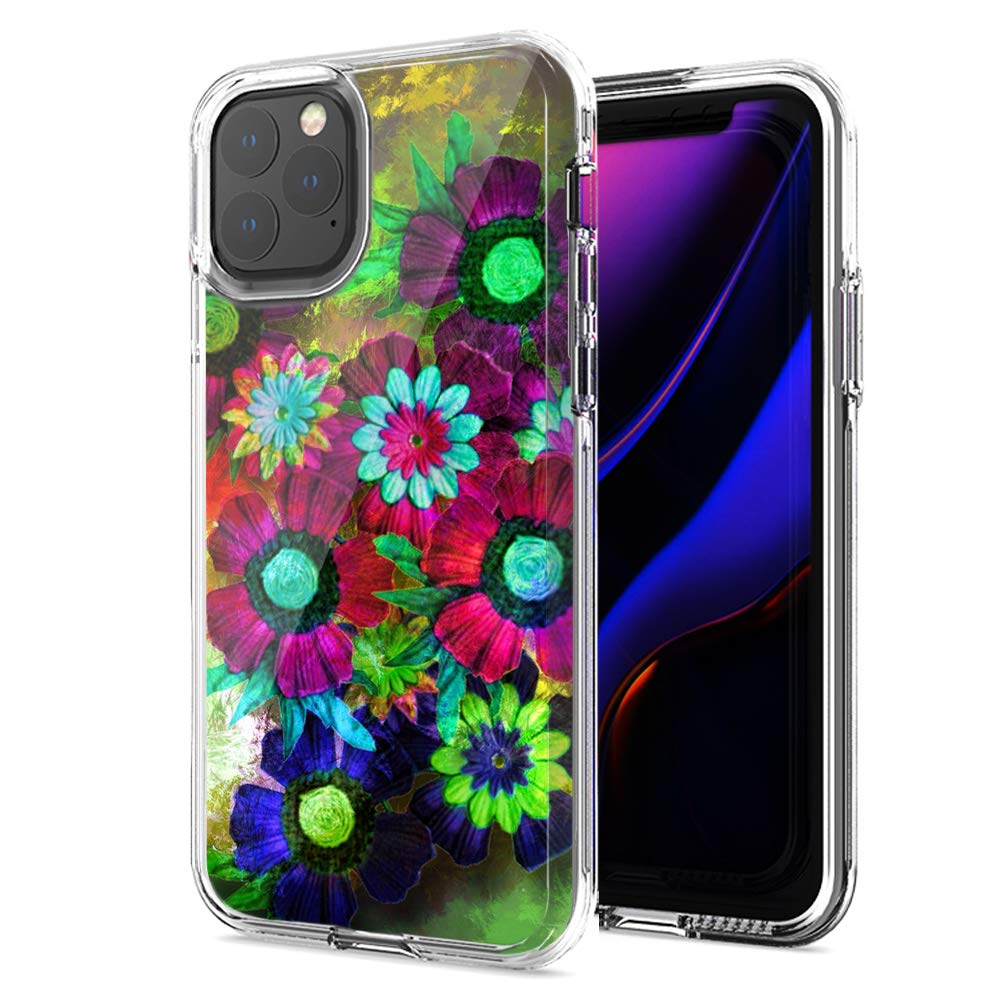 Colorful Daisies Double Layer Protective Case for Apple iPhone 12 Mini - Slim Shockproof Cover with Floral Design for Everyday Use & Travel Protection