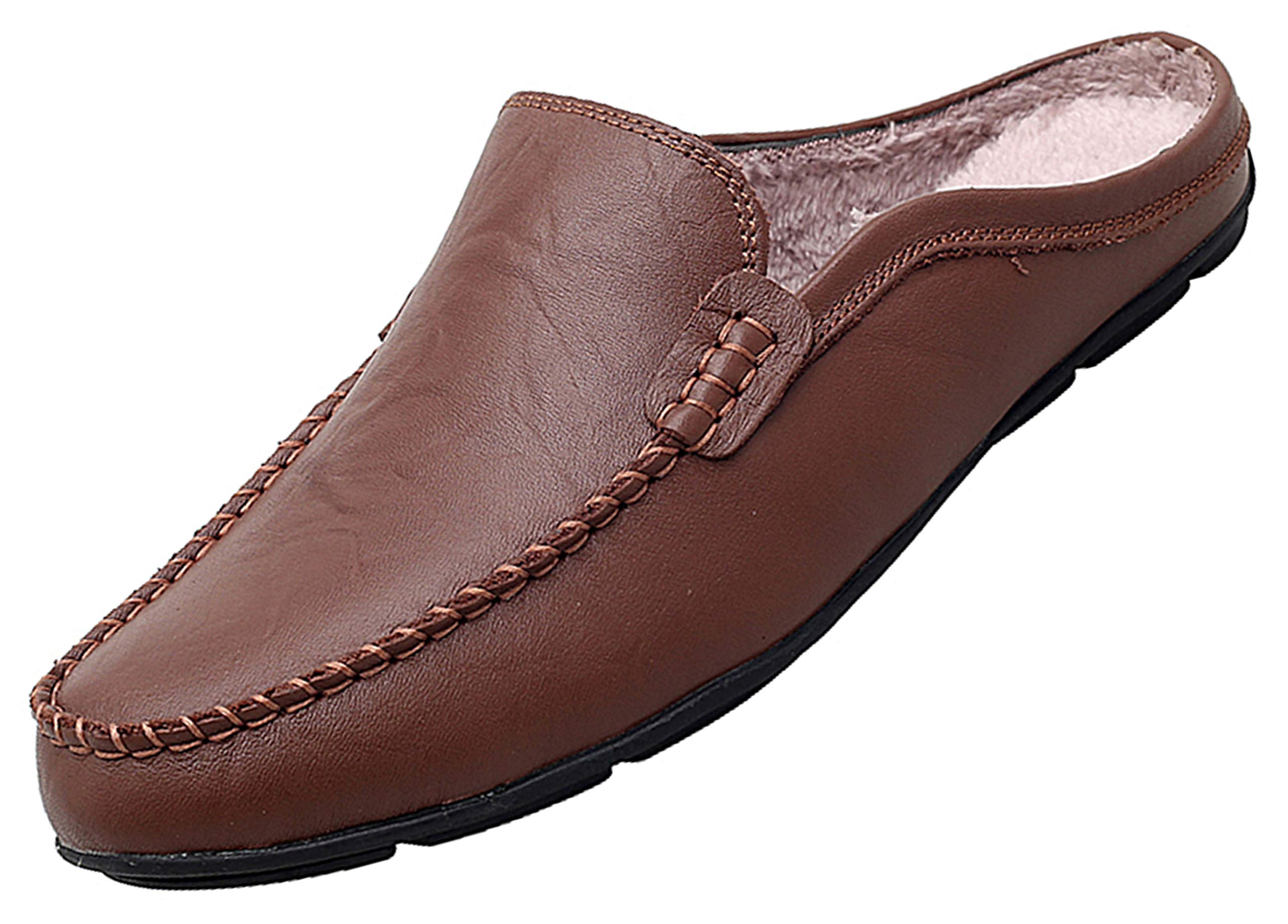 Go Tour Men's Mules Clog Slippers - Breathable Leather Slip-On Loafers for Casual Wear | Perfect for Home, Office & Outdoor Comfort