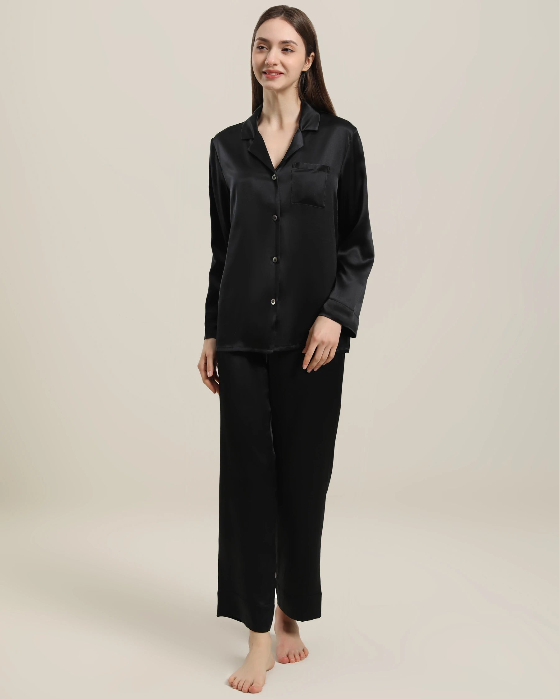 Luxury Women's Silk Pajama Set - Soft 100% Mulberry Silk Two-Piece Sleepwear for Women, Perfect for Relaxing at Home, Spa Days & Romantic Getaways