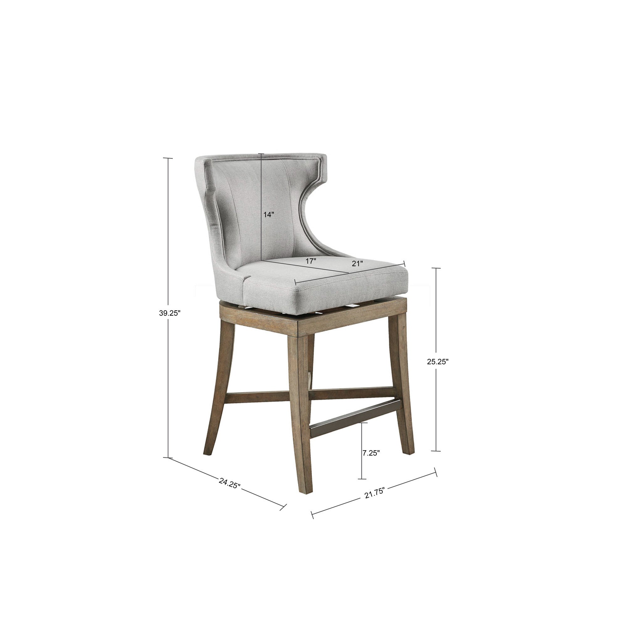 Swivel Counter Stool - Adjustable Height Bar Stool with 360° Rotation for Kitchen Island, Breakfast Bar & Home Decor