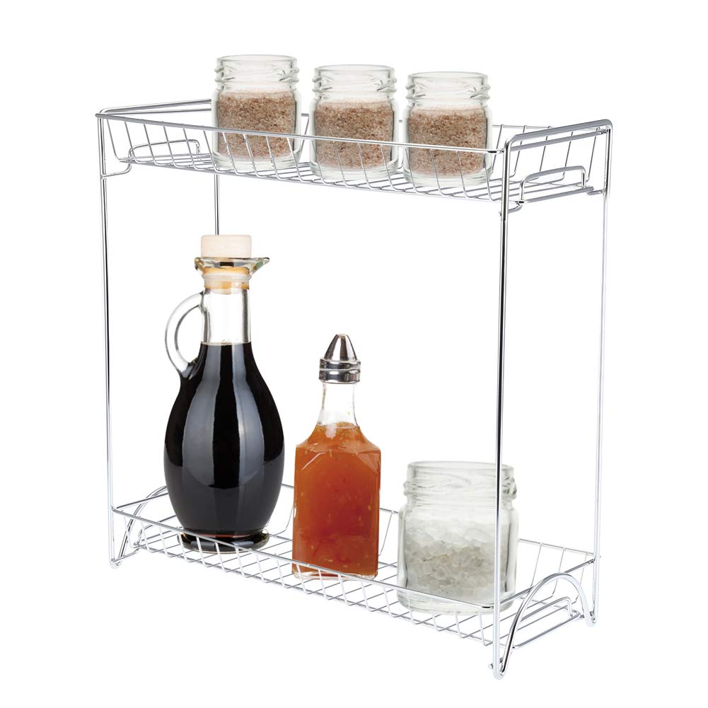 Premium Stainless Steel Spice Rack - Rustproof Hollow-Out Design for Kitchen Countertop & Cabinet Storage | Perfect for Organizing Spices, Seasonings & Cooking Essentials in Home Kitchens